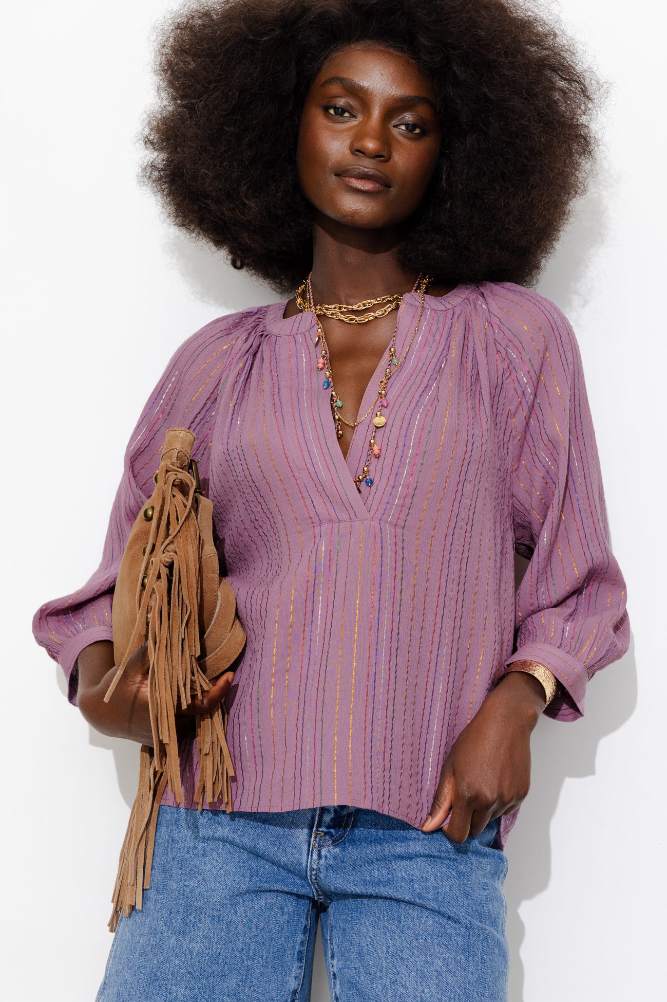 Glitzy striped blouse 