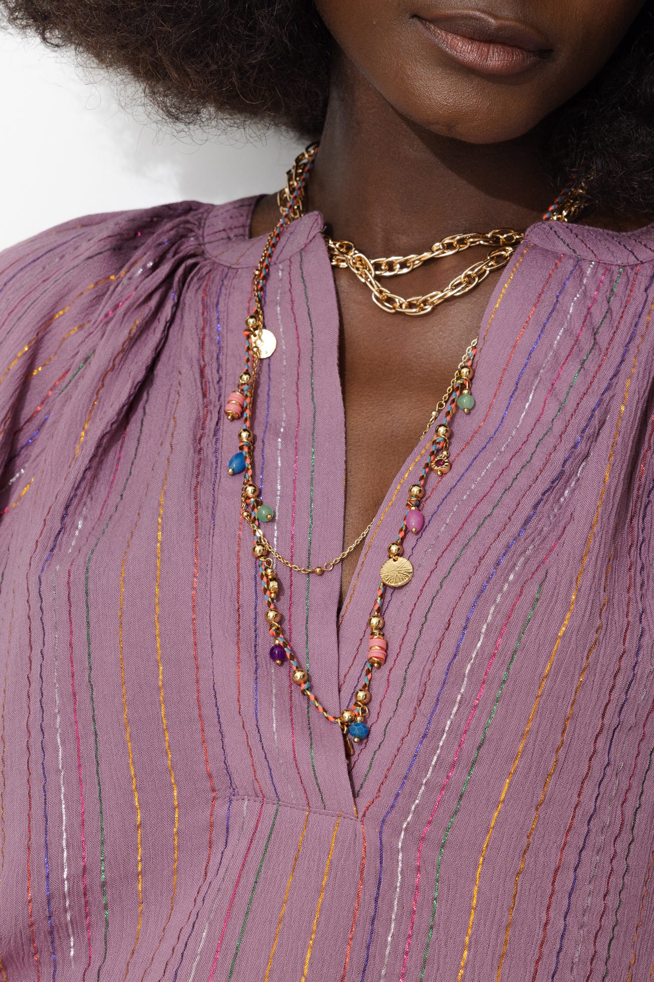 Glitzy striped blouse 