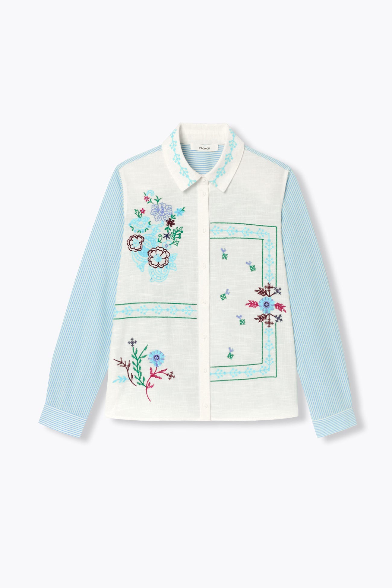 Striped embroidered blouse 