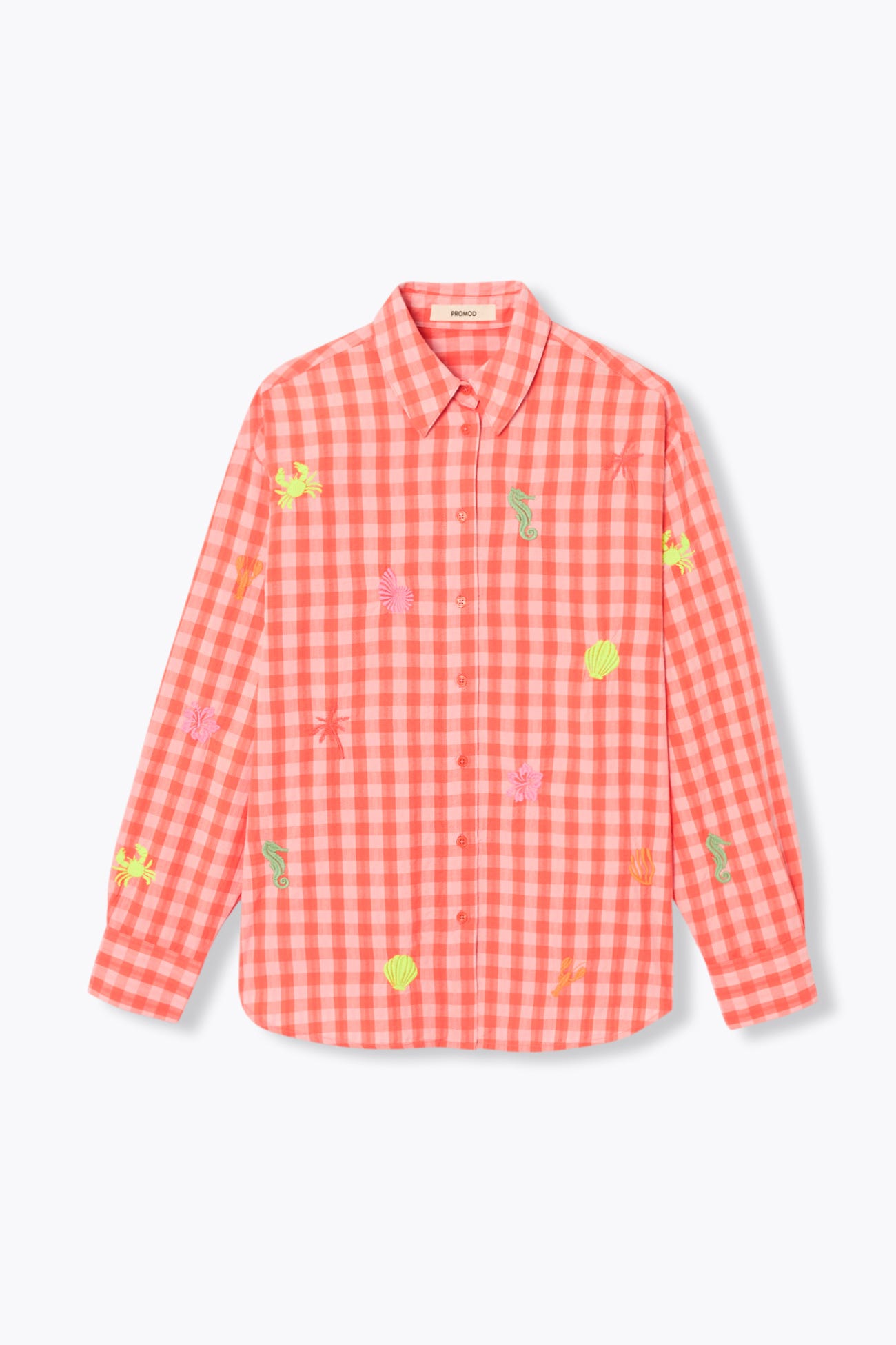 Checked embroidered shirt