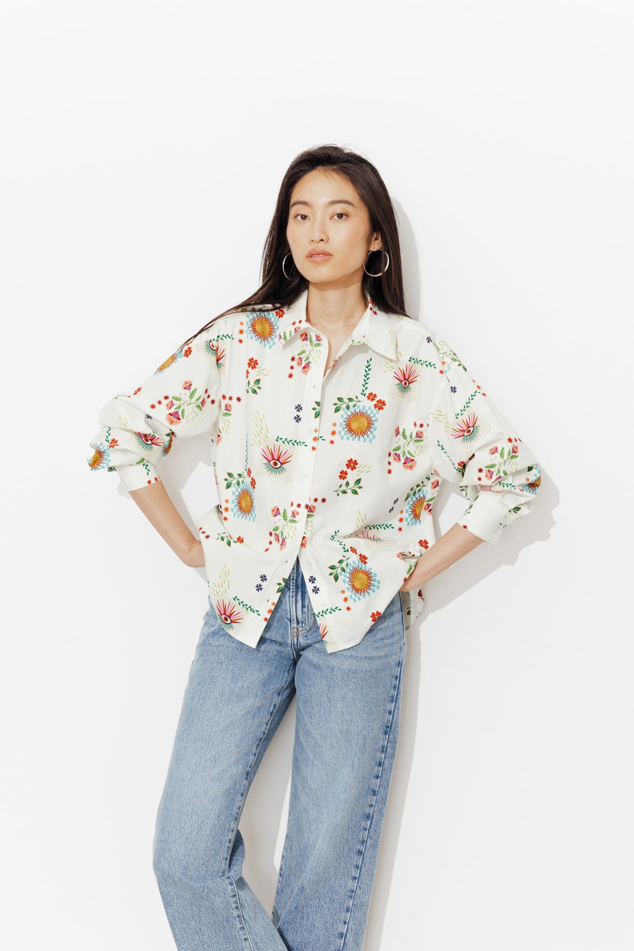 Patterned cotton shirt