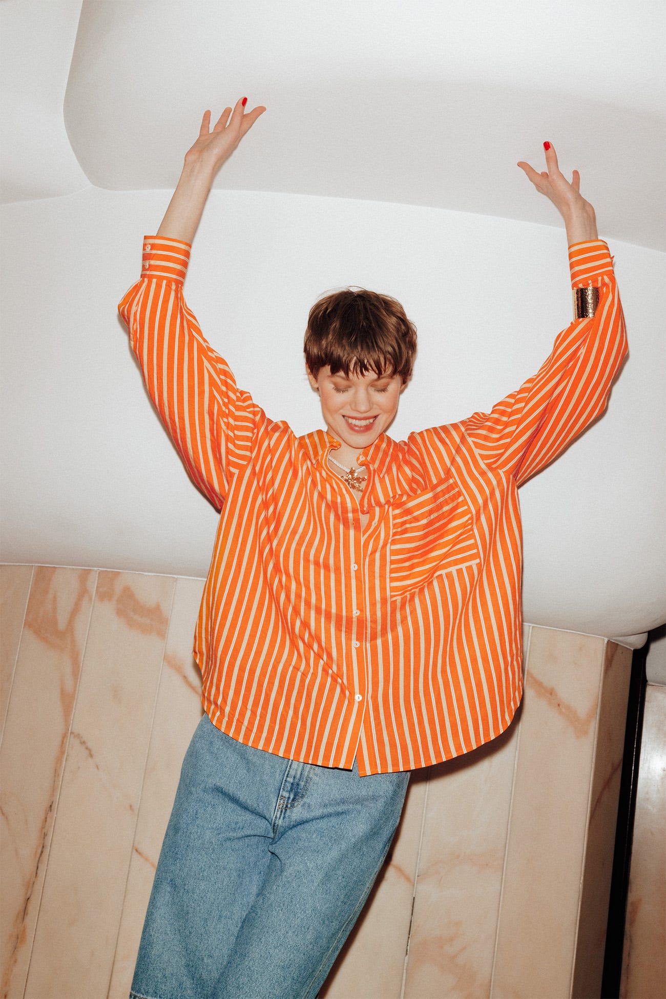 Oversized striped shirt