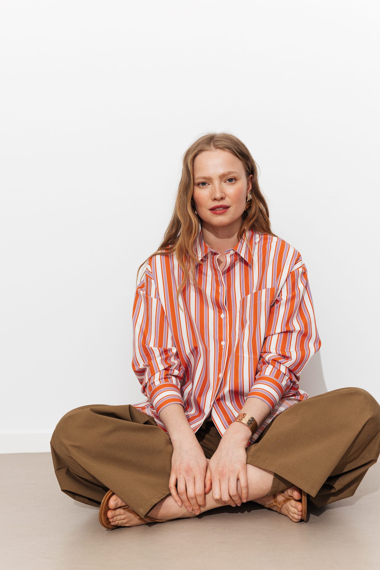 Chemise rayée oversize Femme