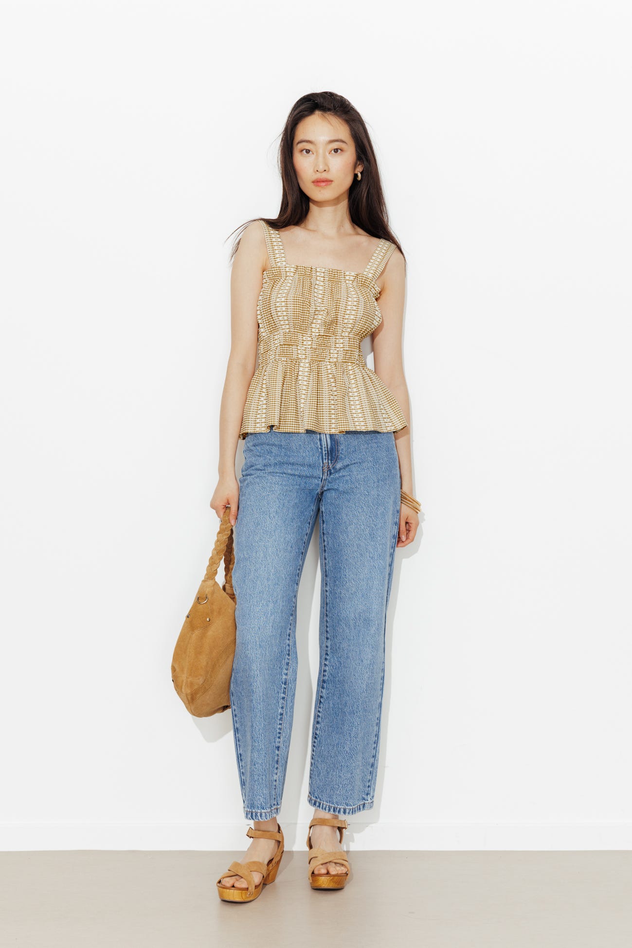 Top vichy à bretelles