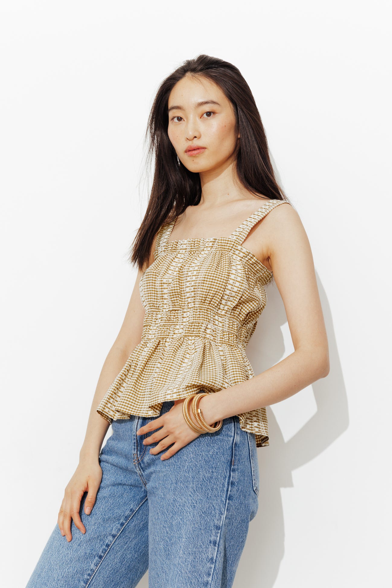 Top vichy à bretelles