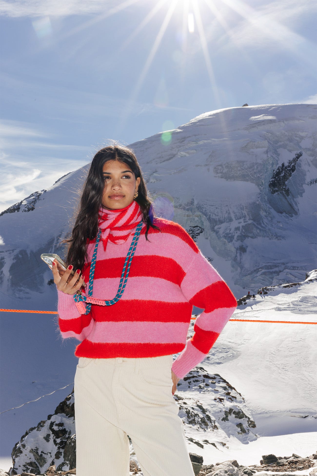 Pullover girocollo a righe