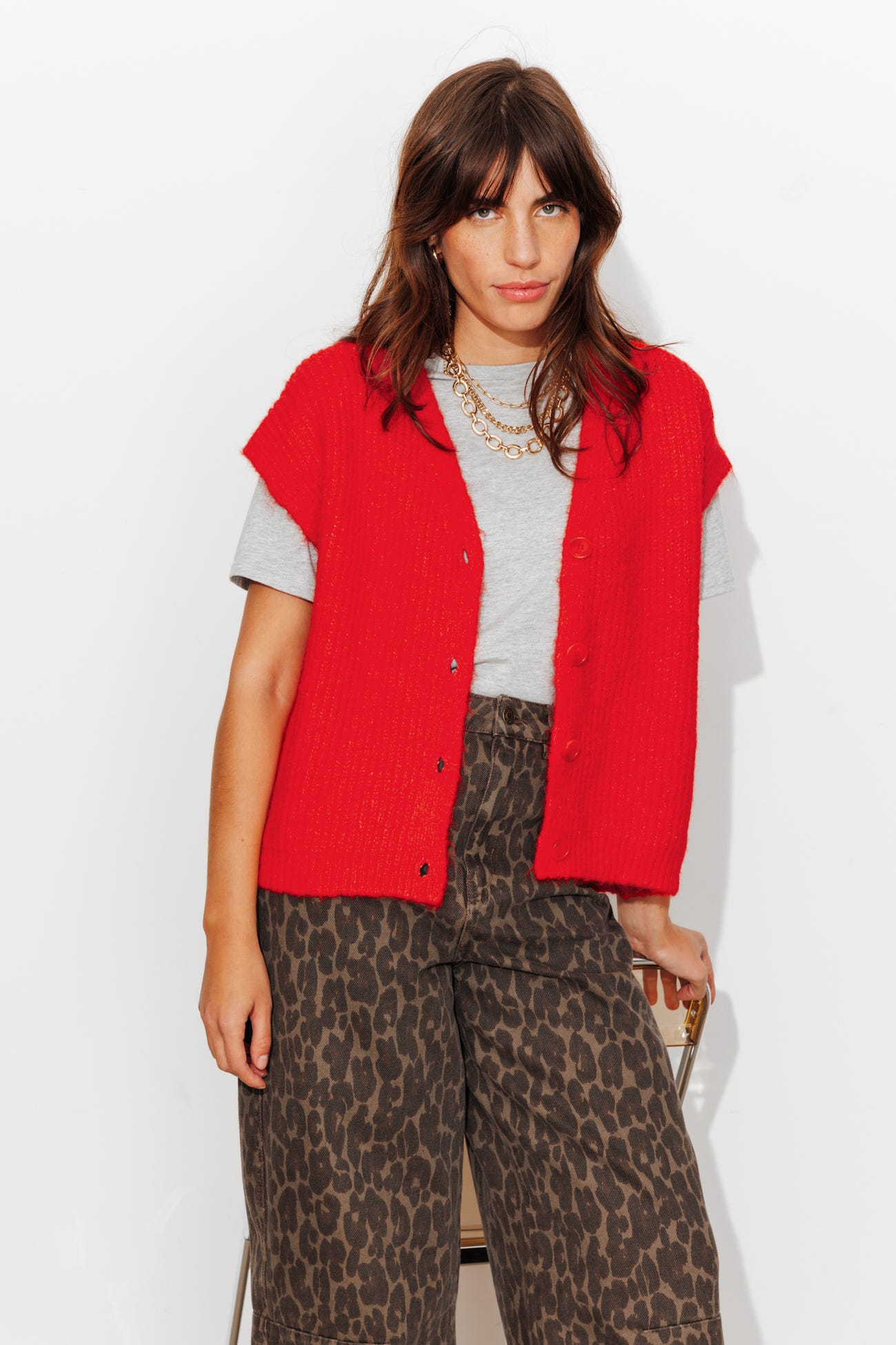 Chaleco punto de canalé