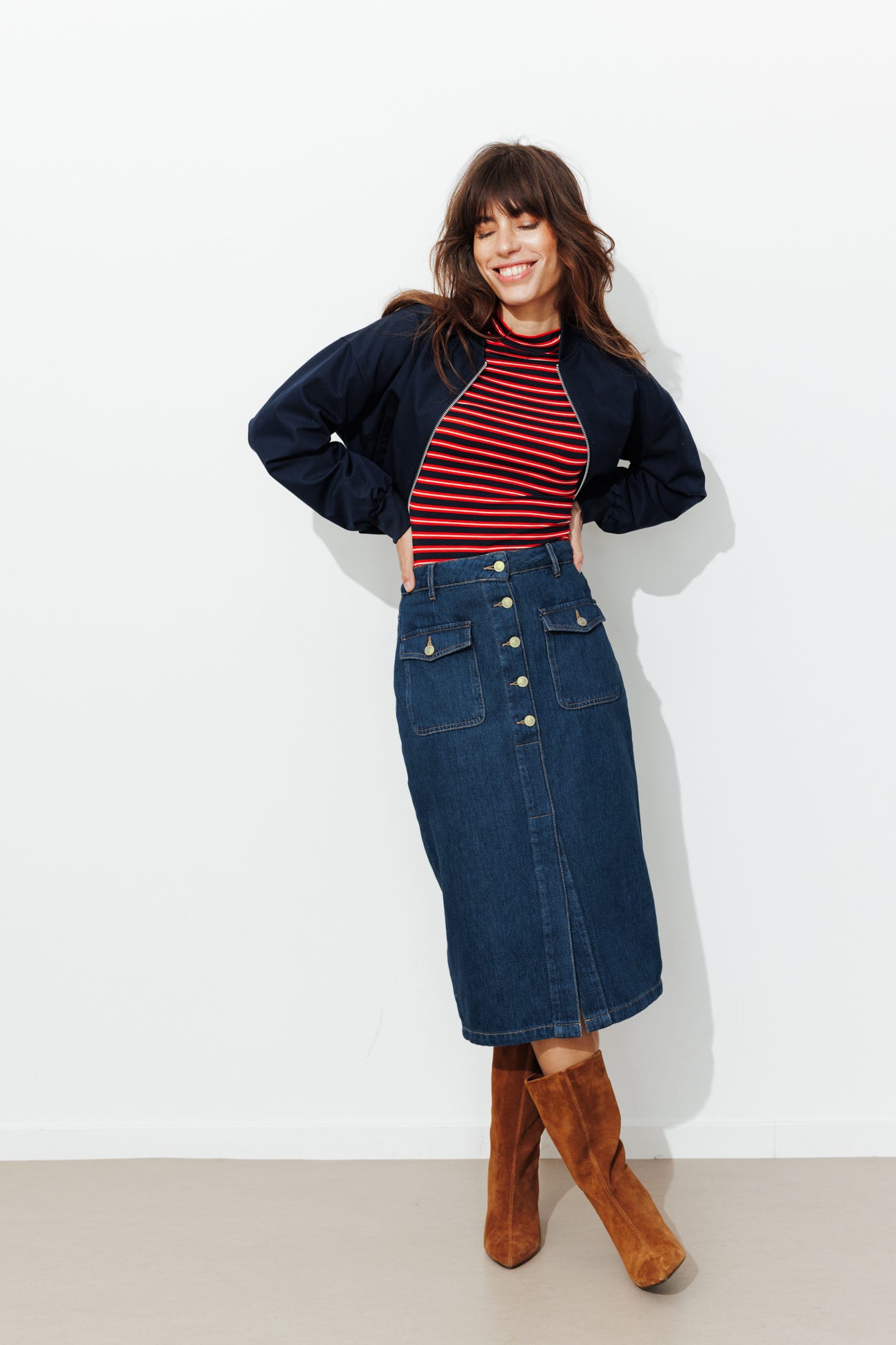 Jeansrock in Midilänge