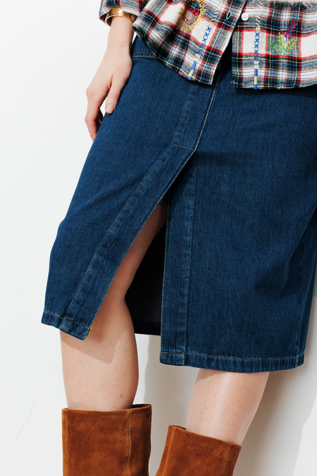 Jupe en jean midi Femme