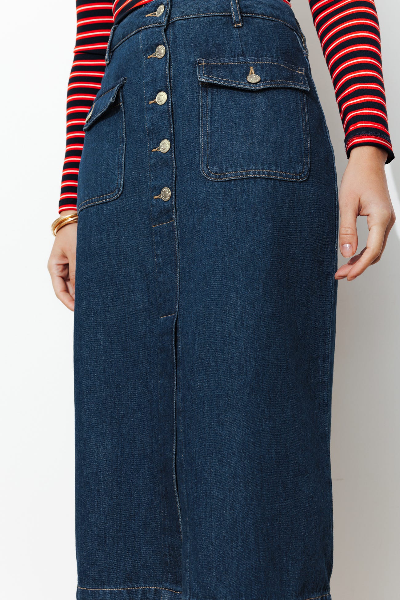 Jupe en jean midi Femme