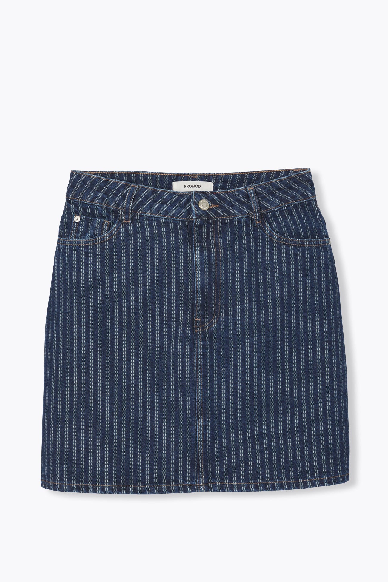 Jupe courte en jean rayé