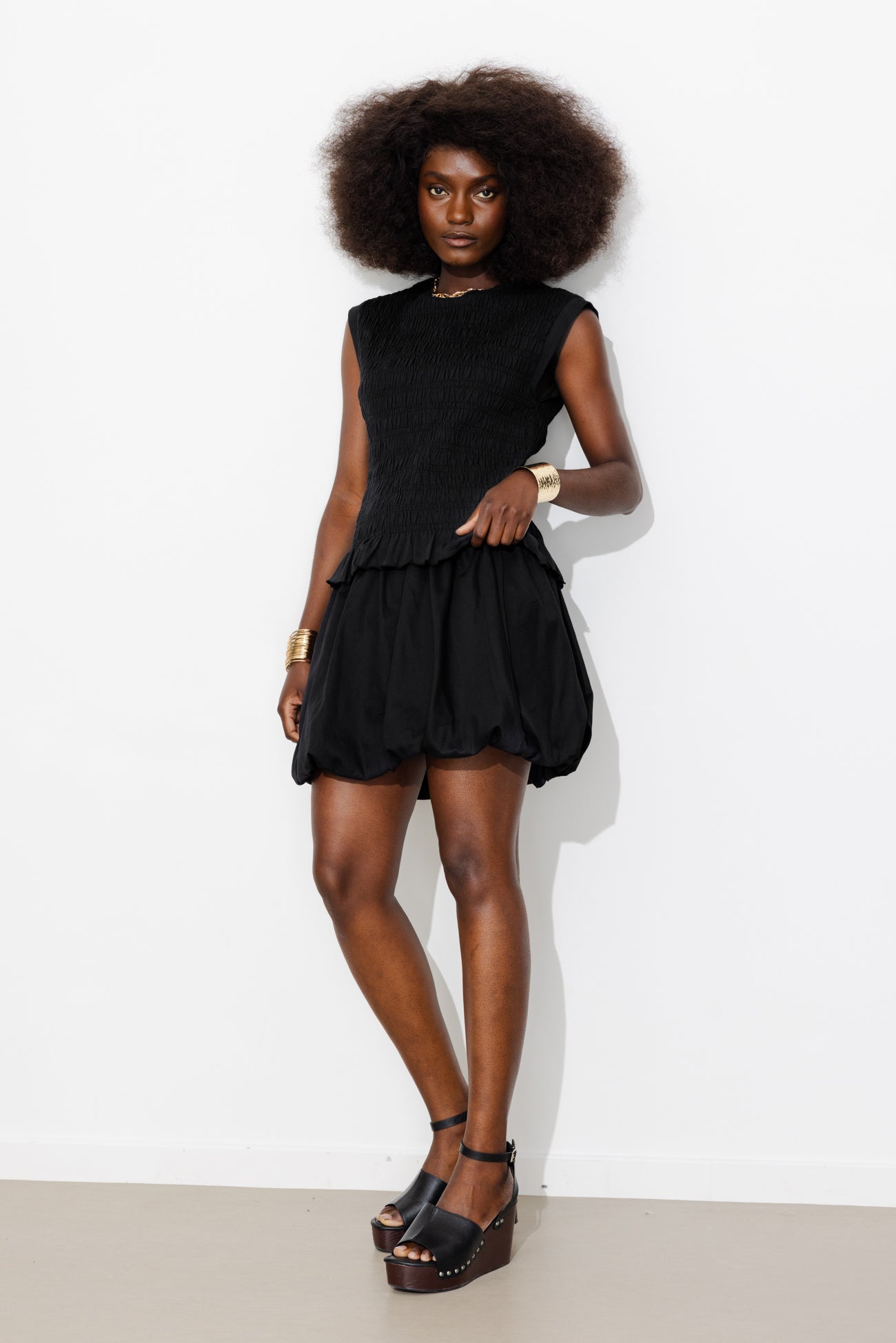 Short balloon skirt - Black