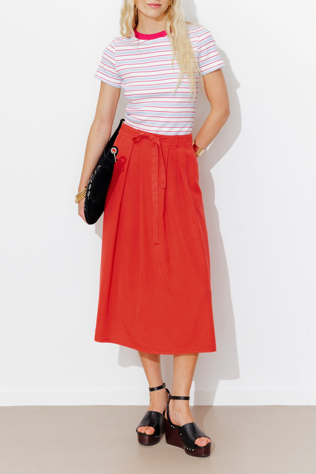 Lyocell midi skirt