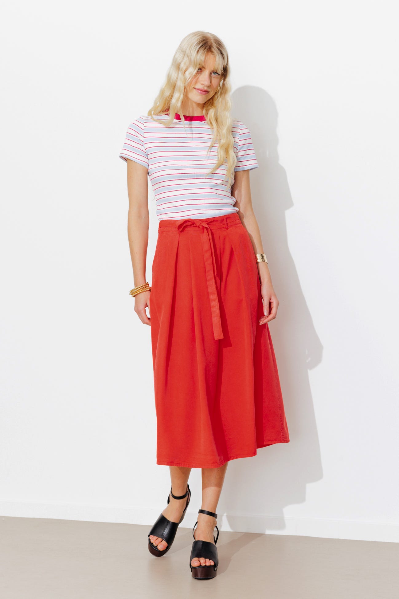 Lyocell midi skirt