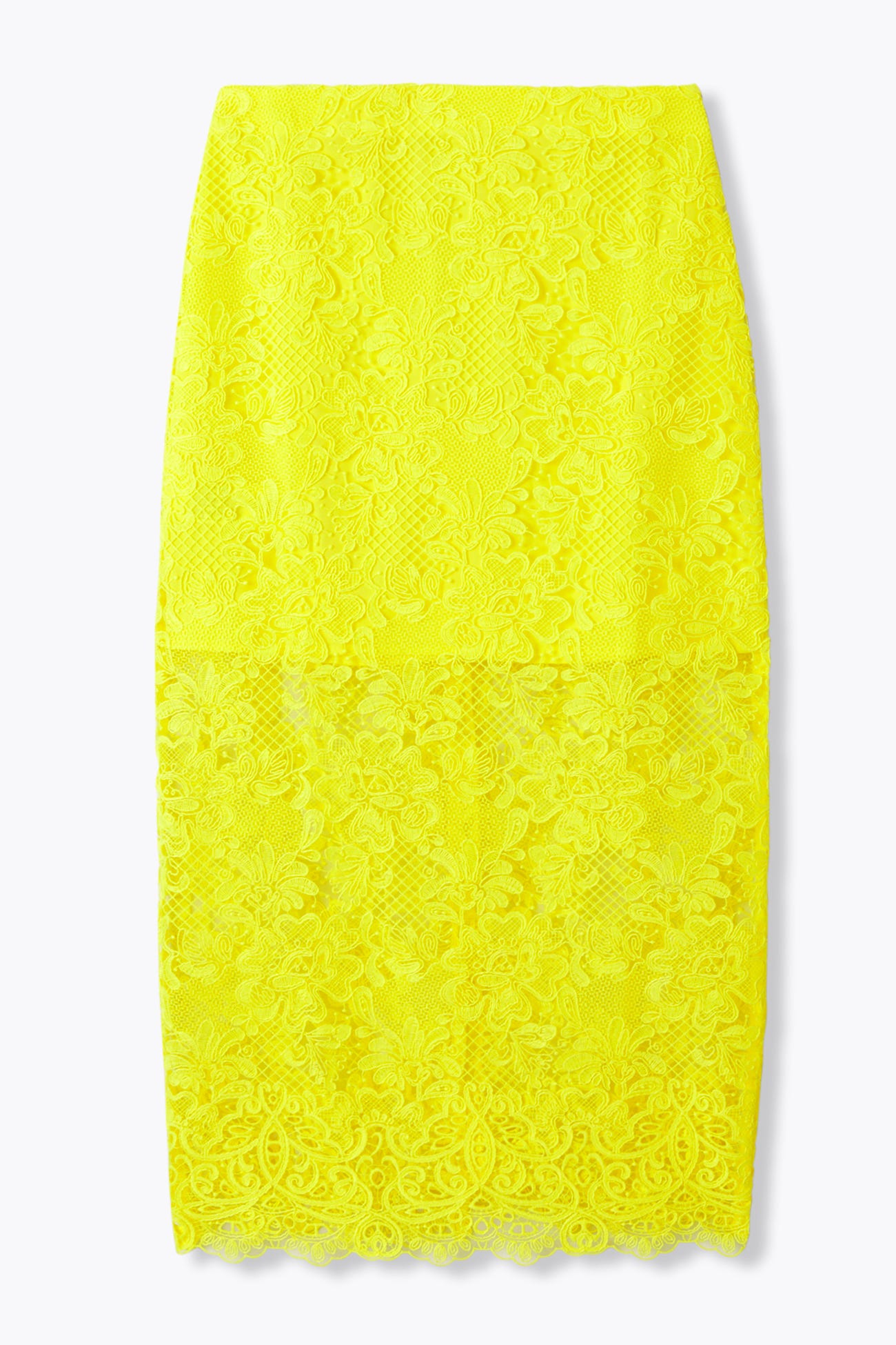 Jupe midi en guipure Femme