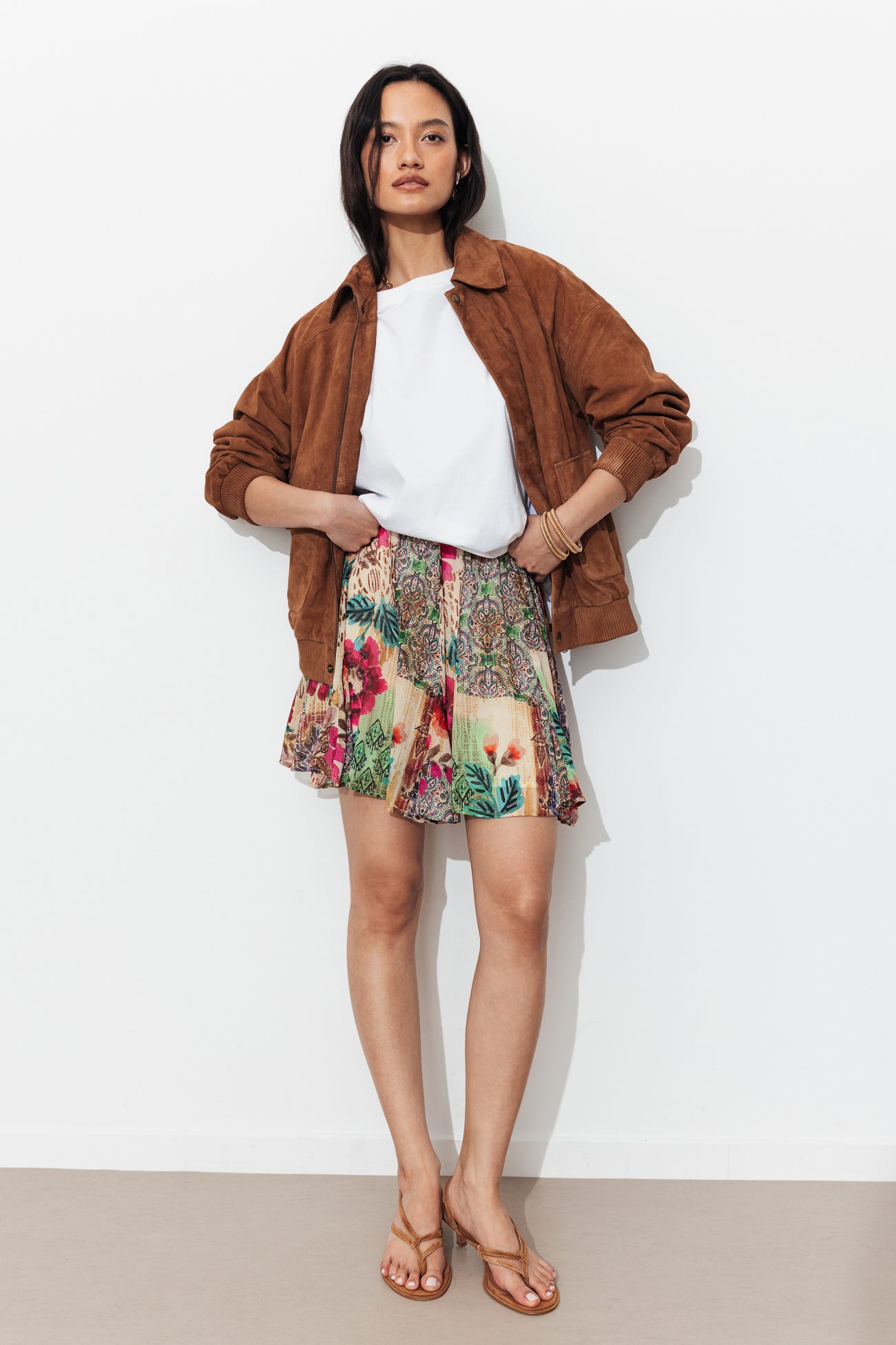 Jupe courte imprimée Femme