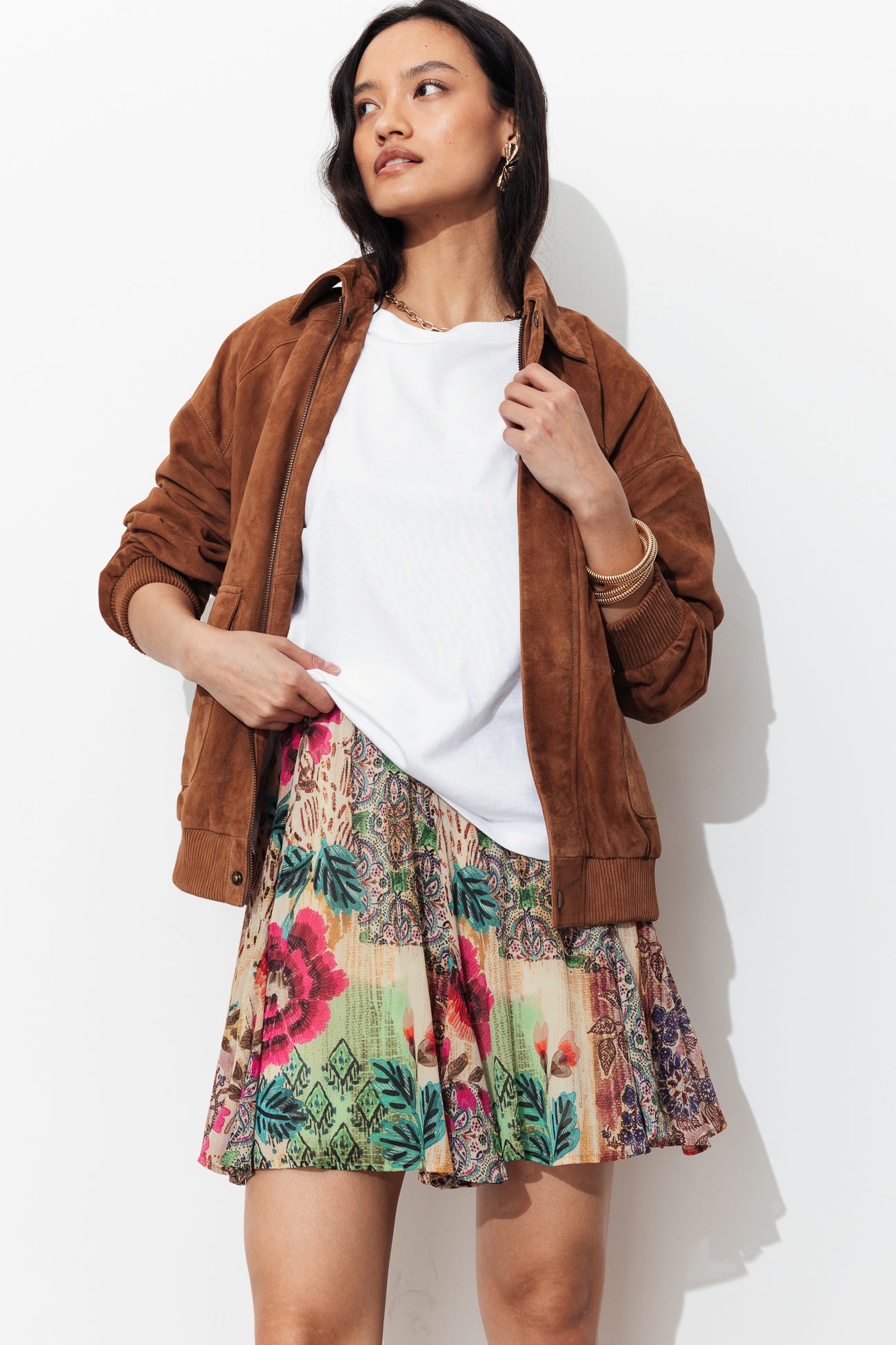 Jupe courte imprimée Femme