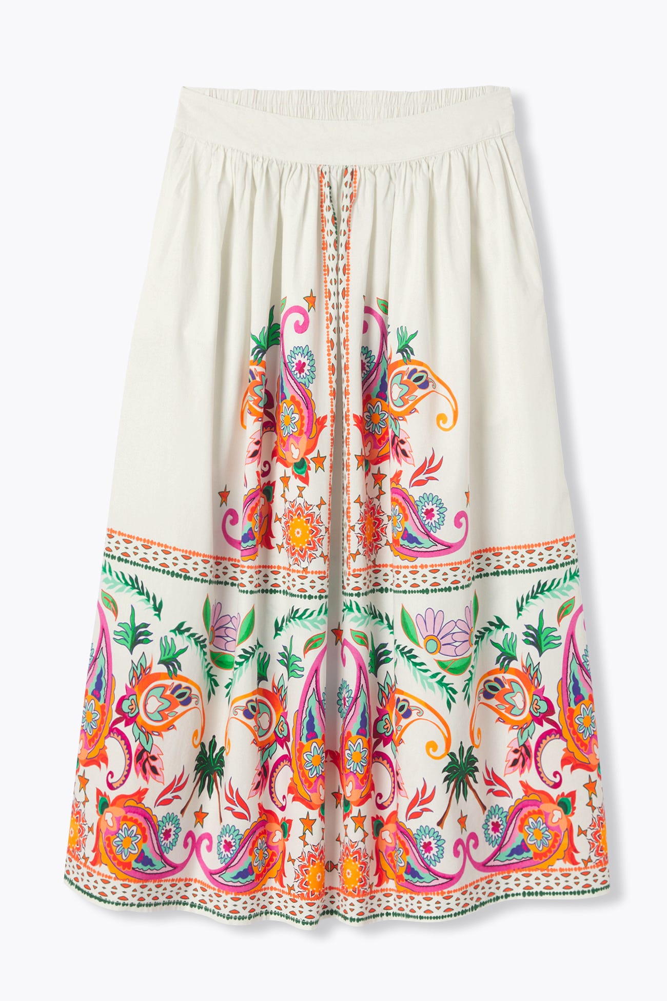 Patterned midi skirt