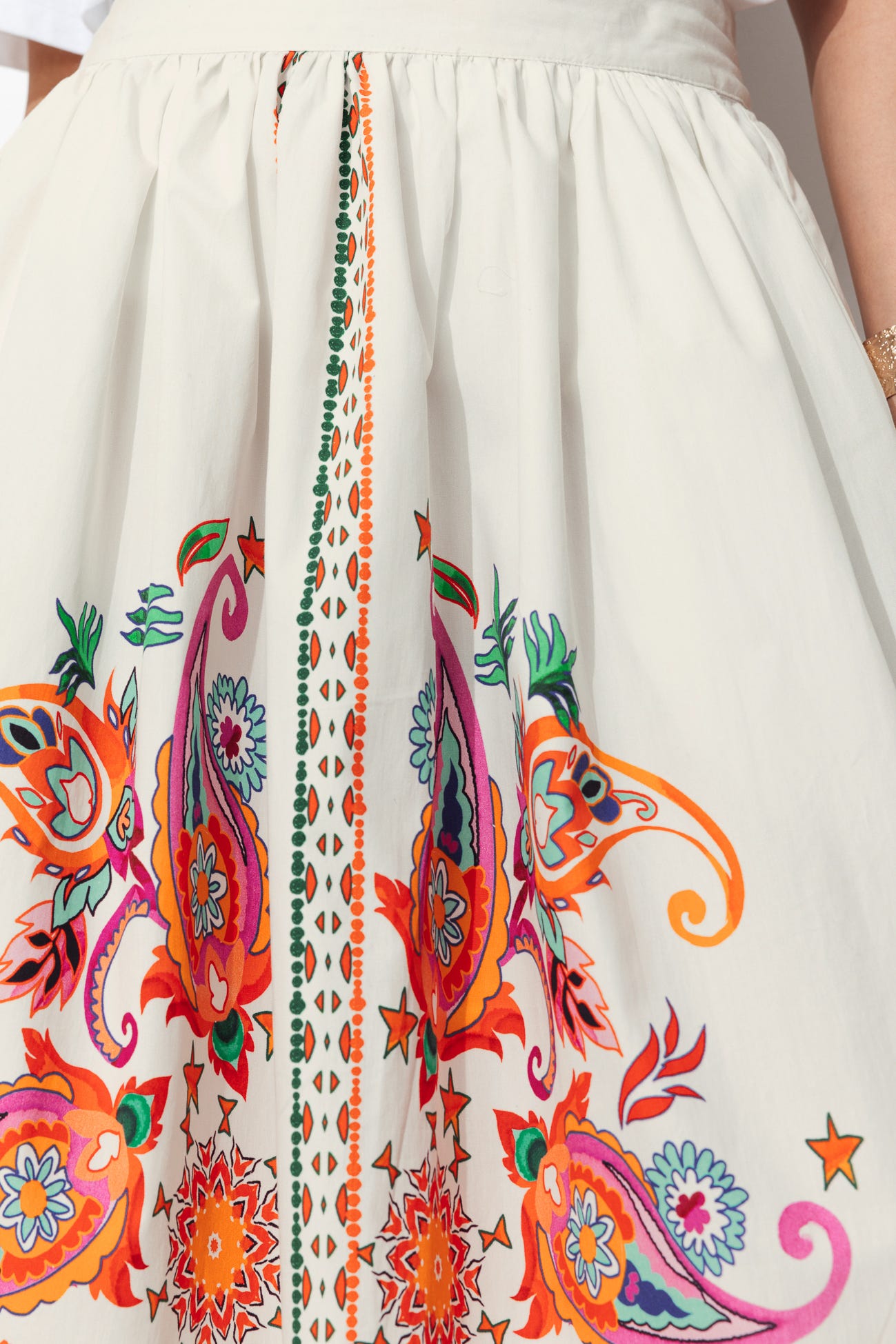 Patterned midi skirt