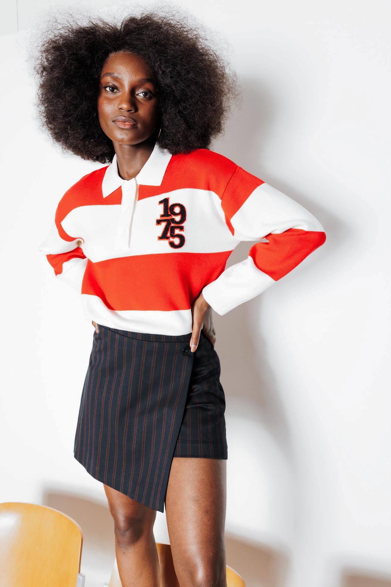 Mini jupe-short à rayures