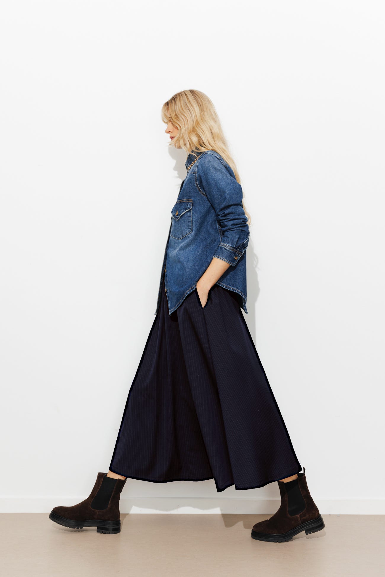 Jupe rayée évasée Femme