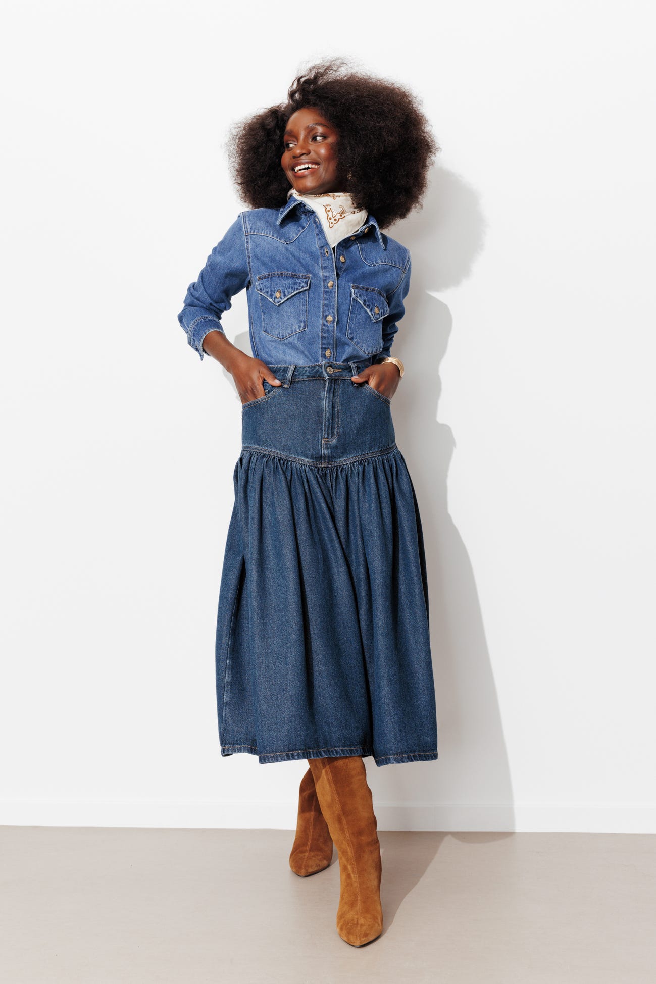 Jupe en lyocell western Femme