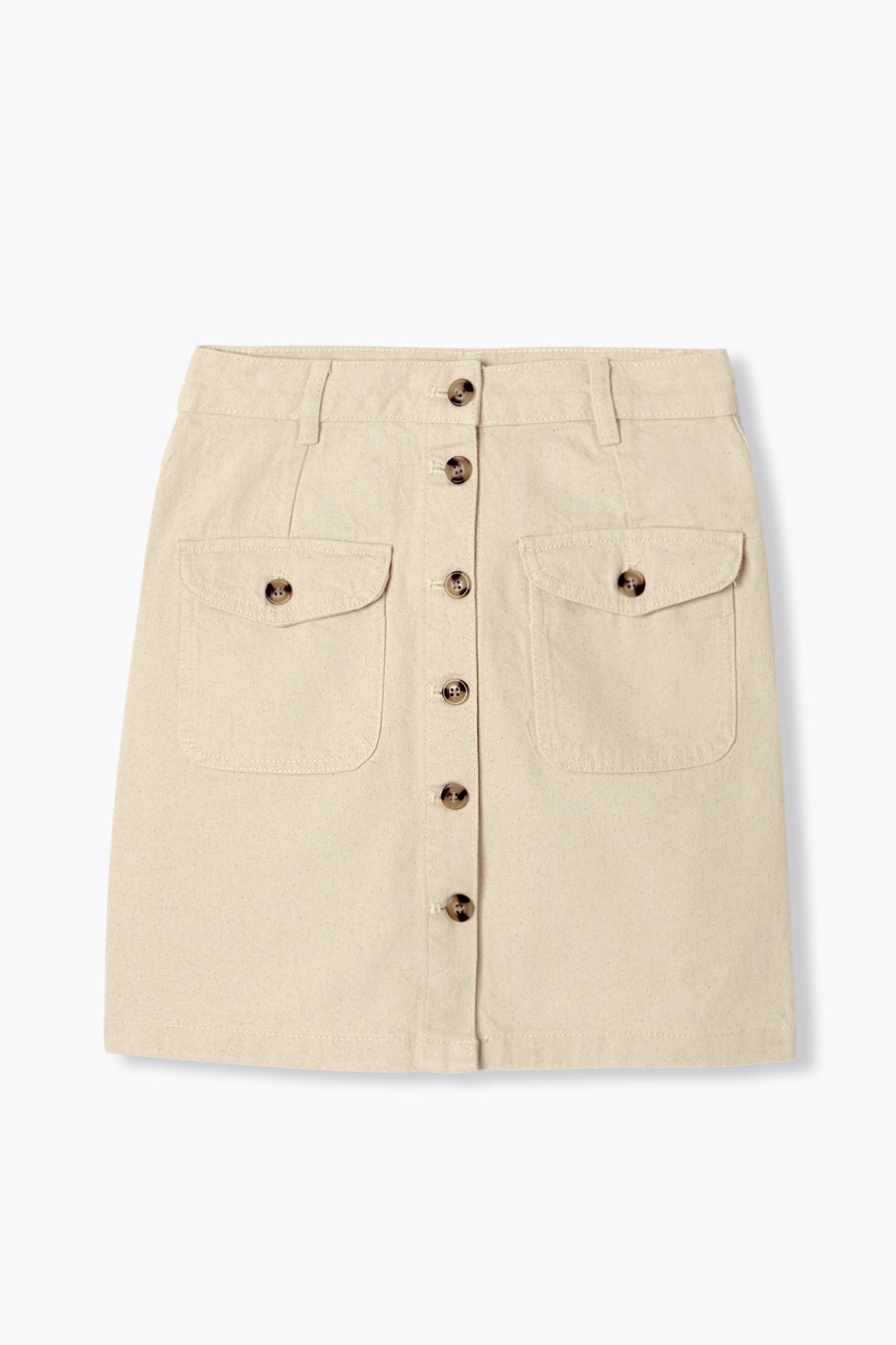 Jupe courte en toile chinée