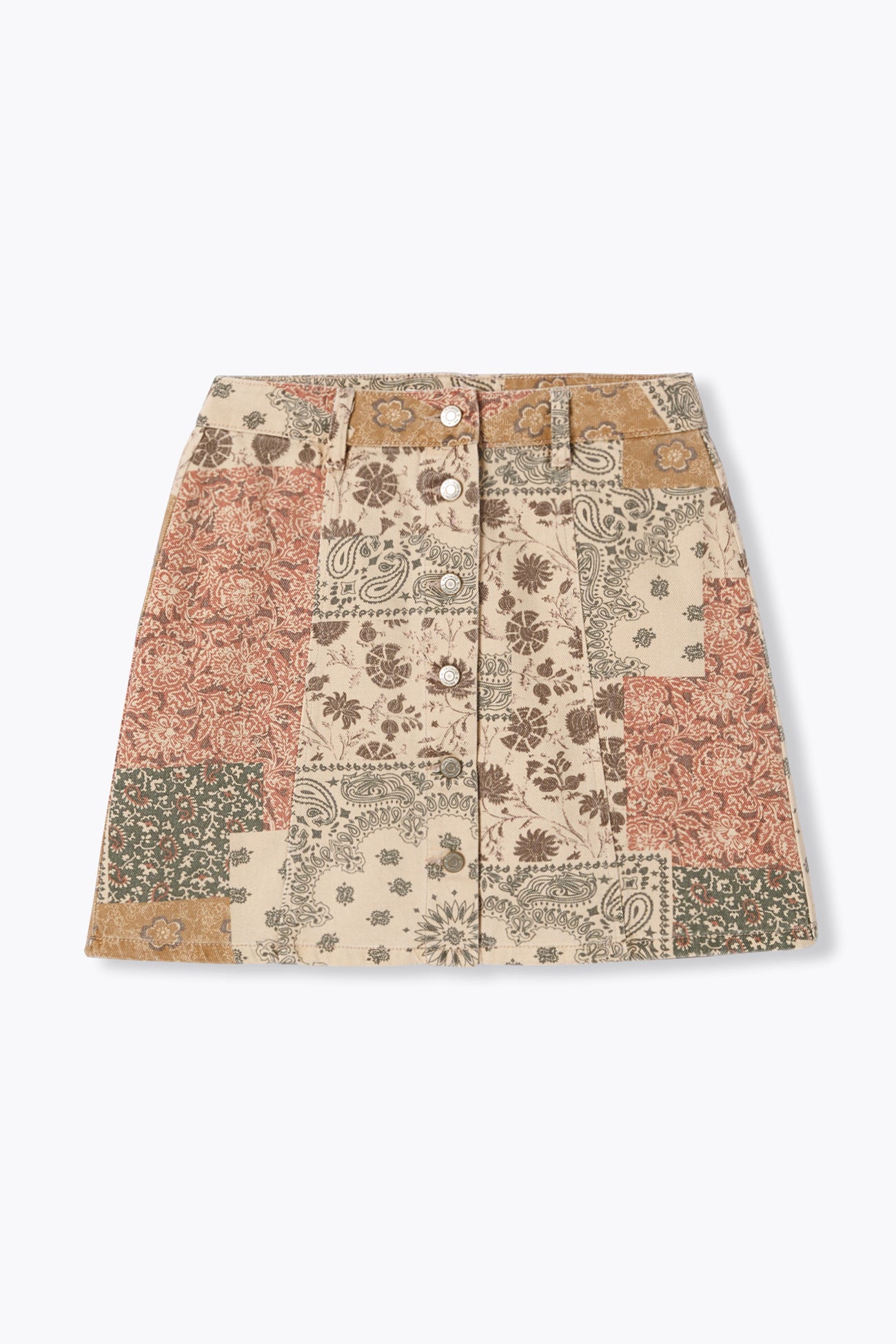 Short patchwork pattern skirt