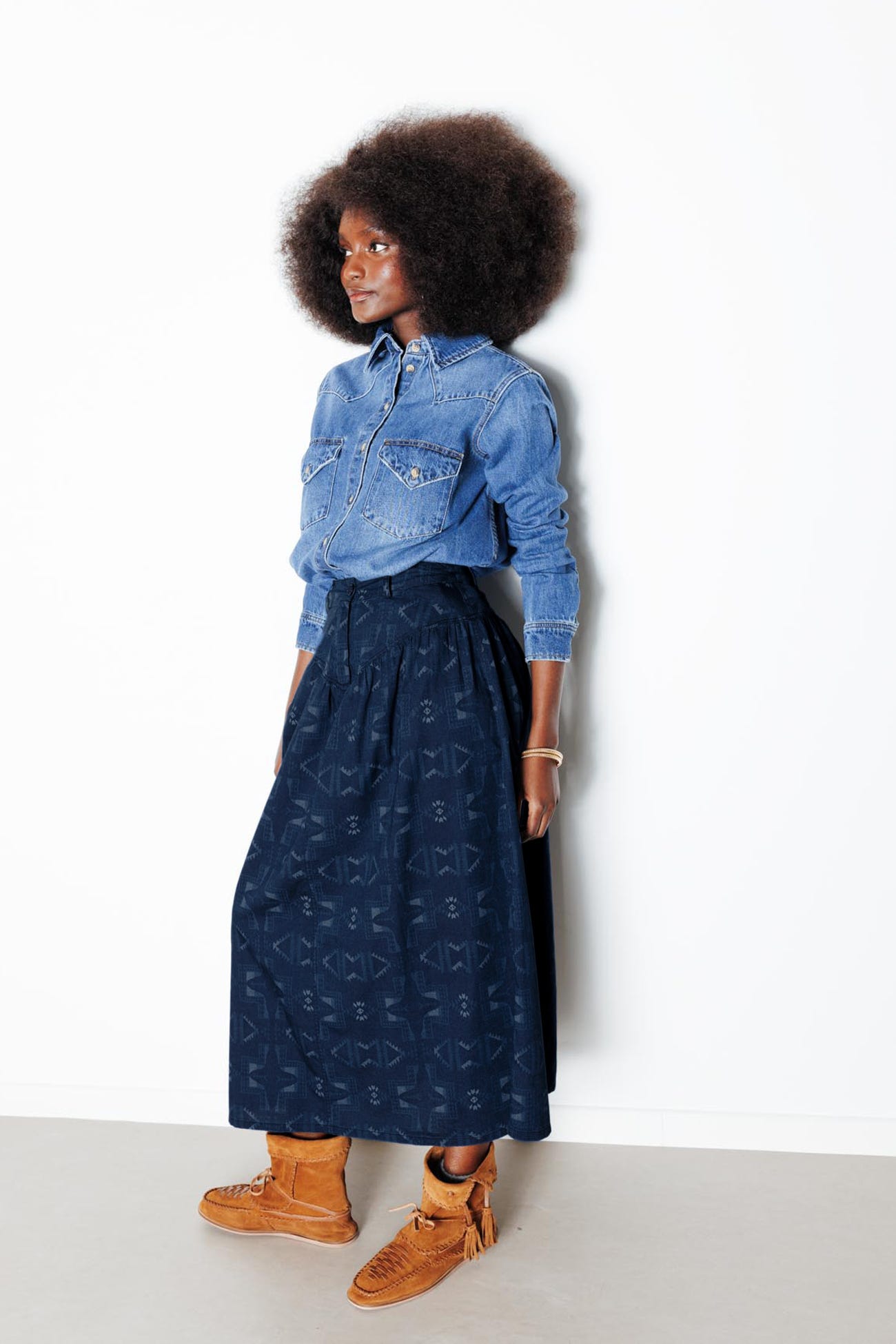 Falda midi evasé motivos