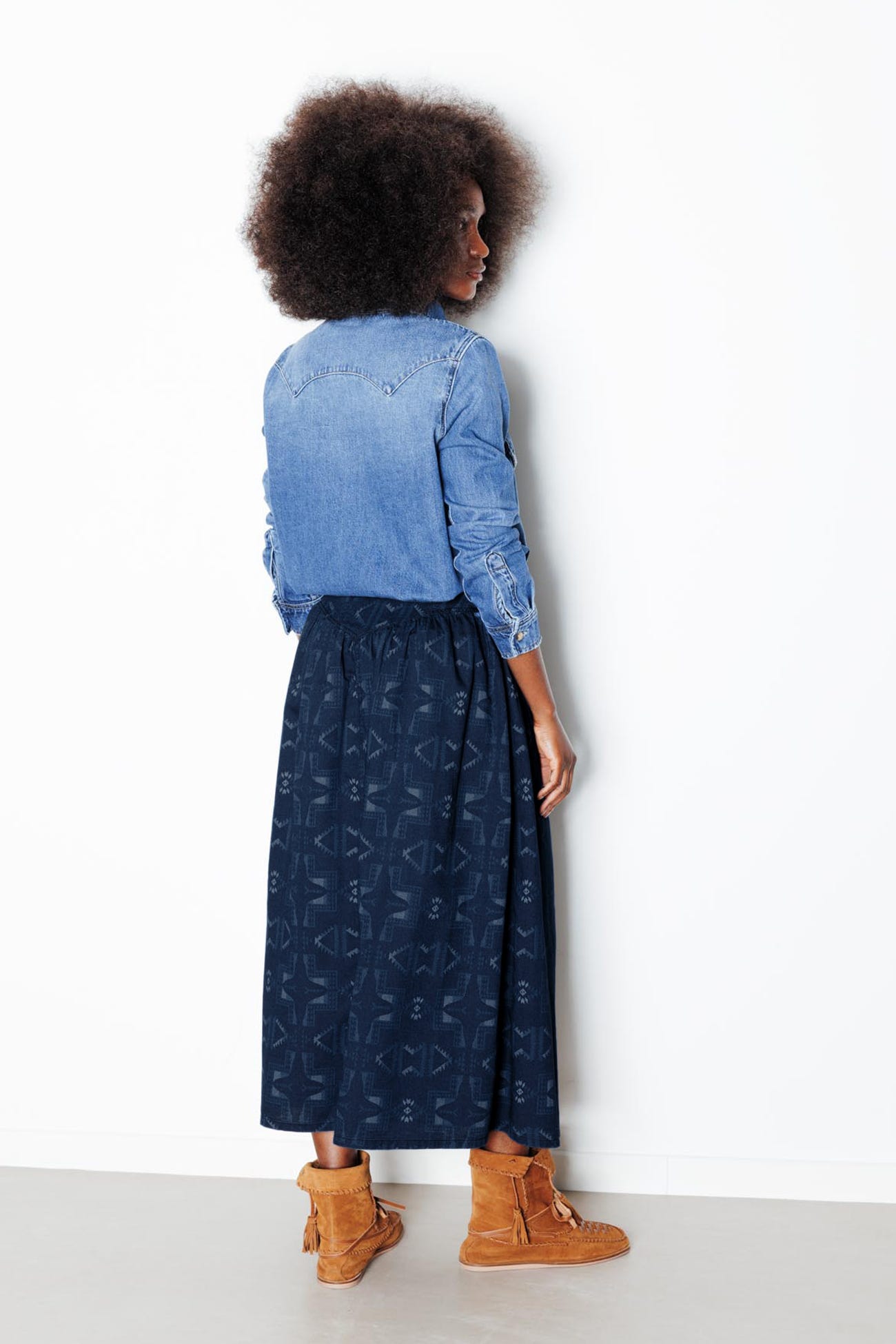 Falda midi evasé motivos