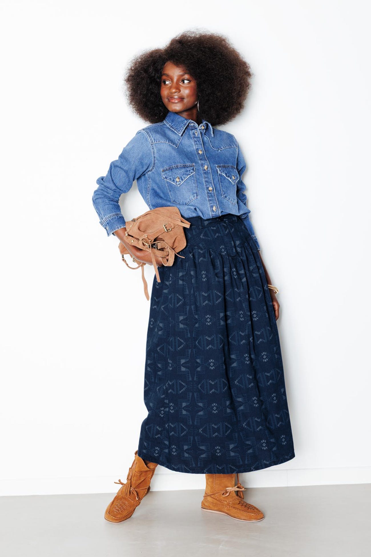 Falda midi evasé motivos