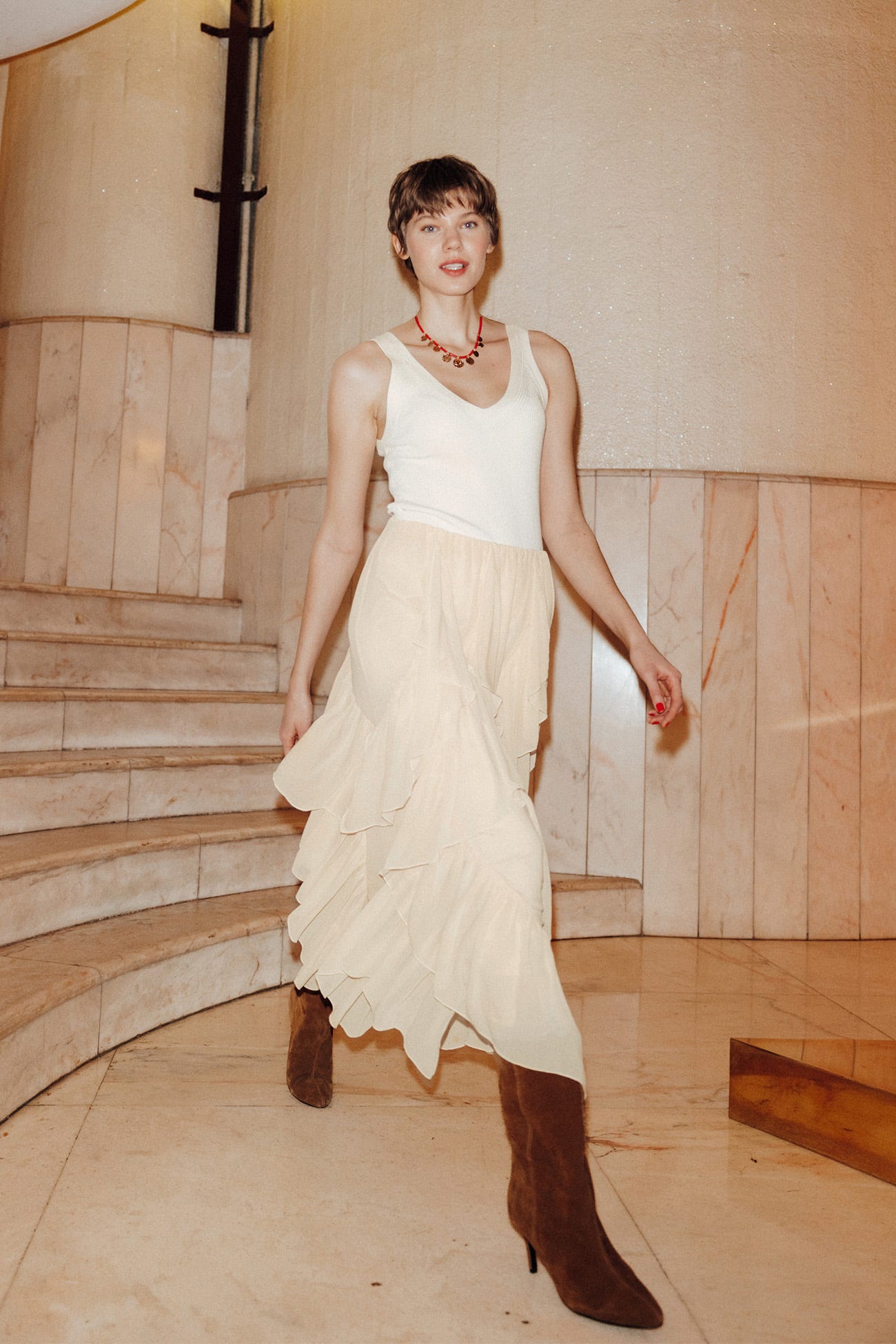 Długa muślinowa spódnica