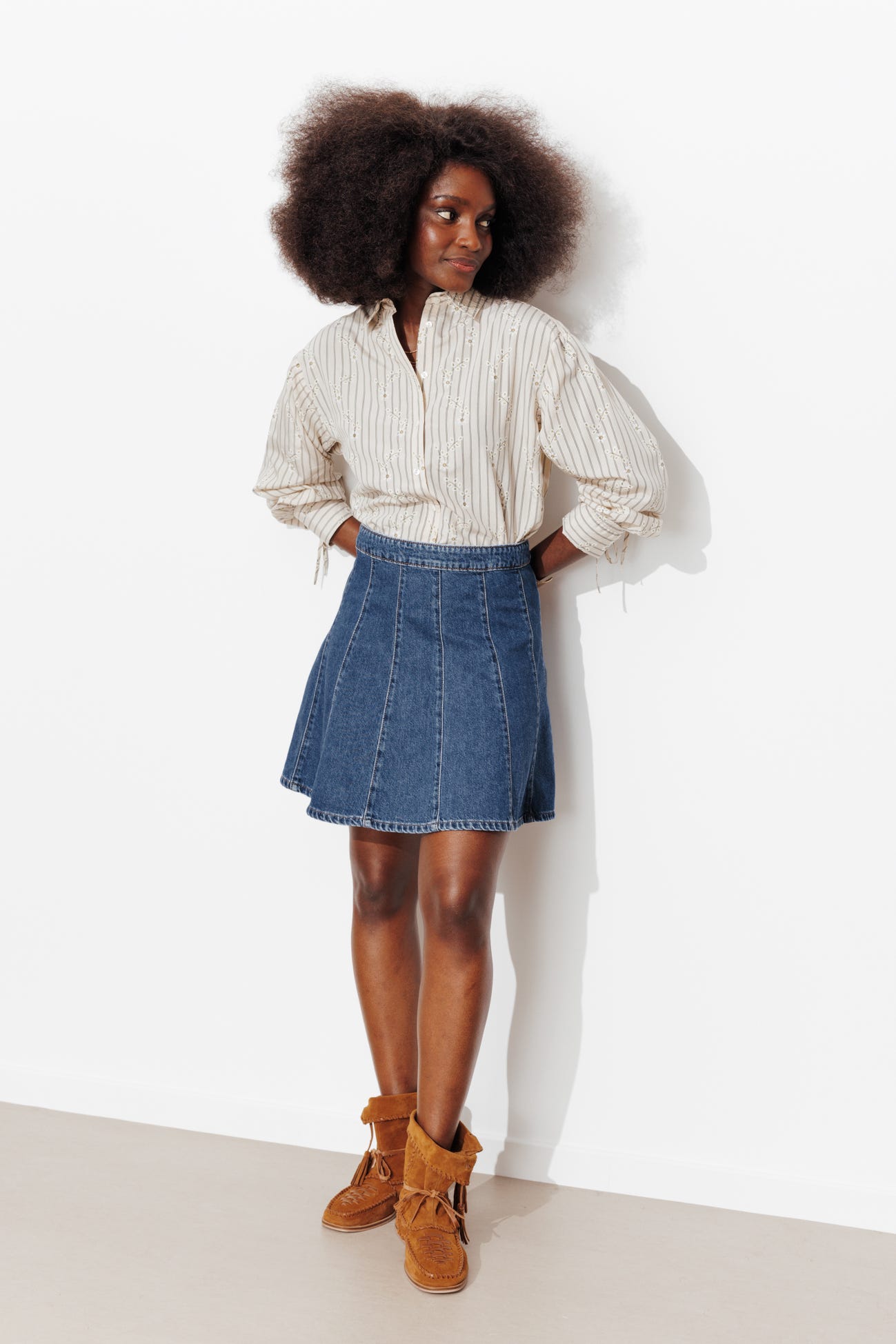 Jupe courte en jean Femme