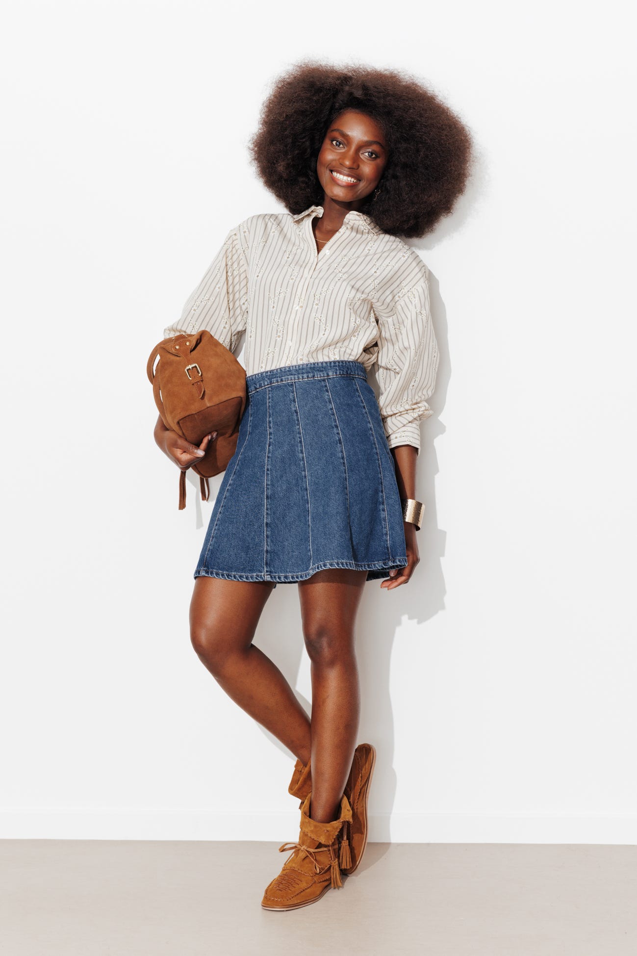 Jupe courte en jean Femme