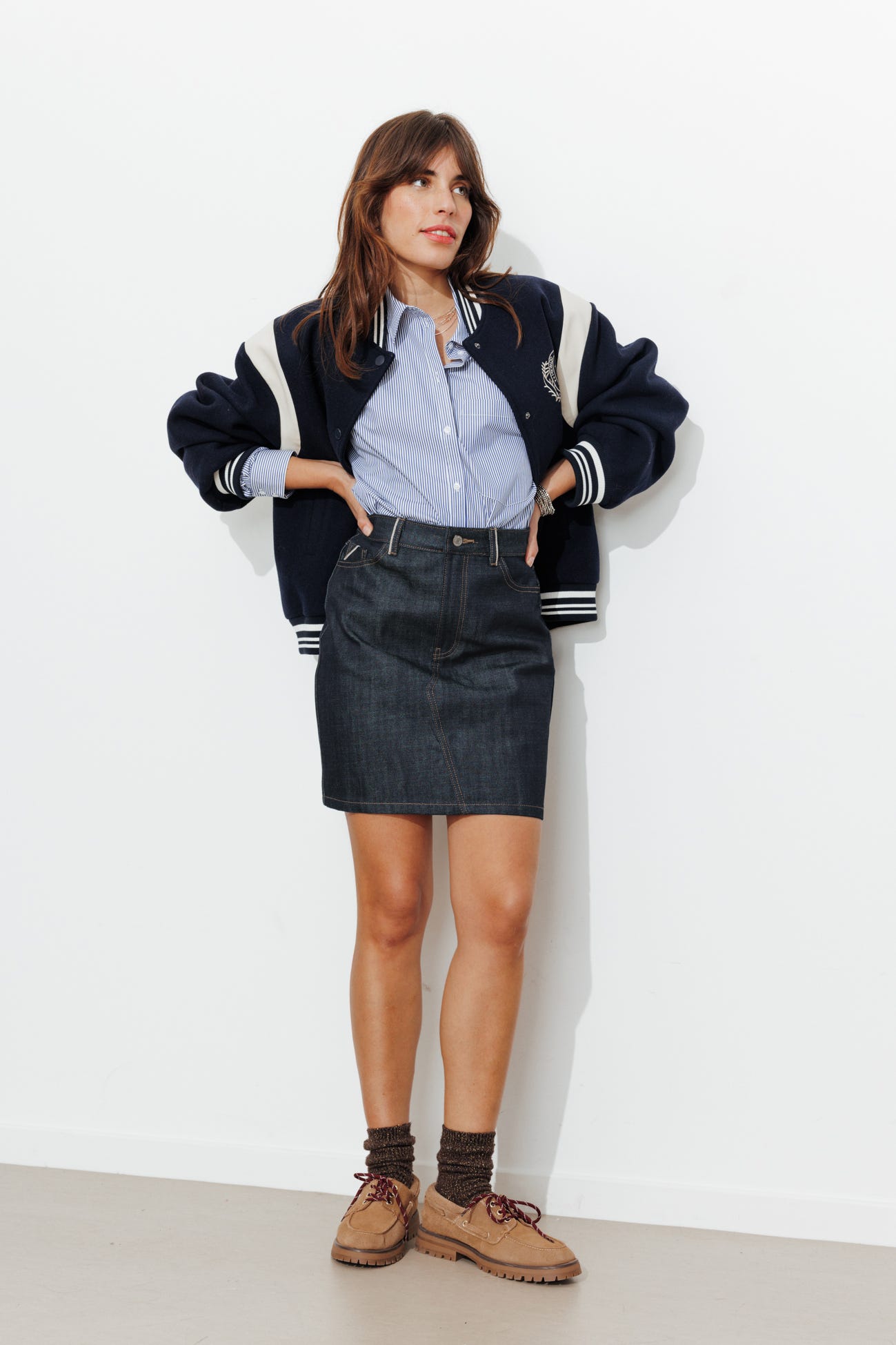 Jupe courte en jean selvedge