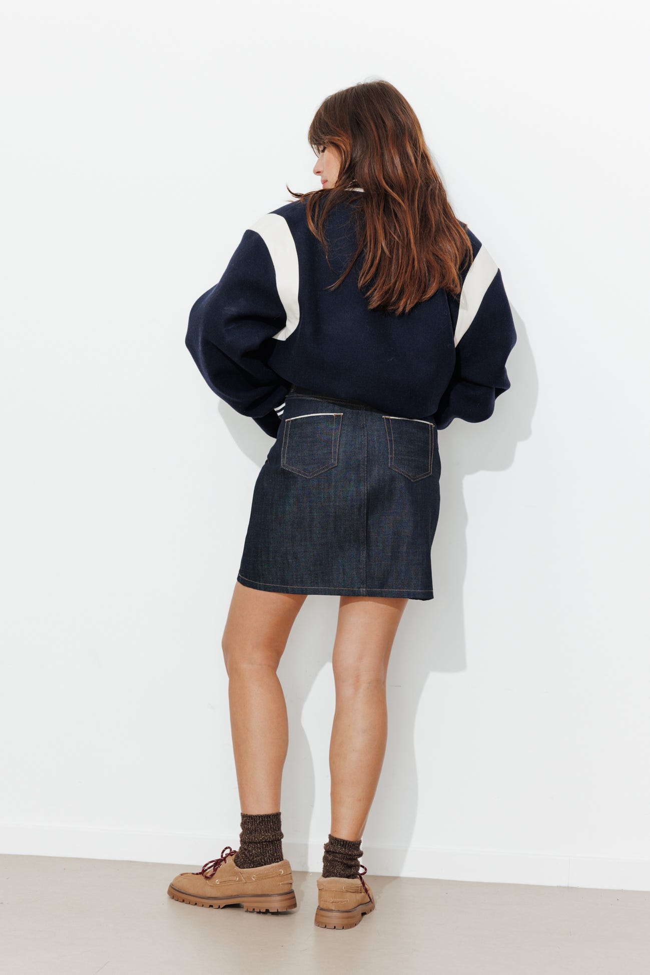 Jupe courte en jean selvedge