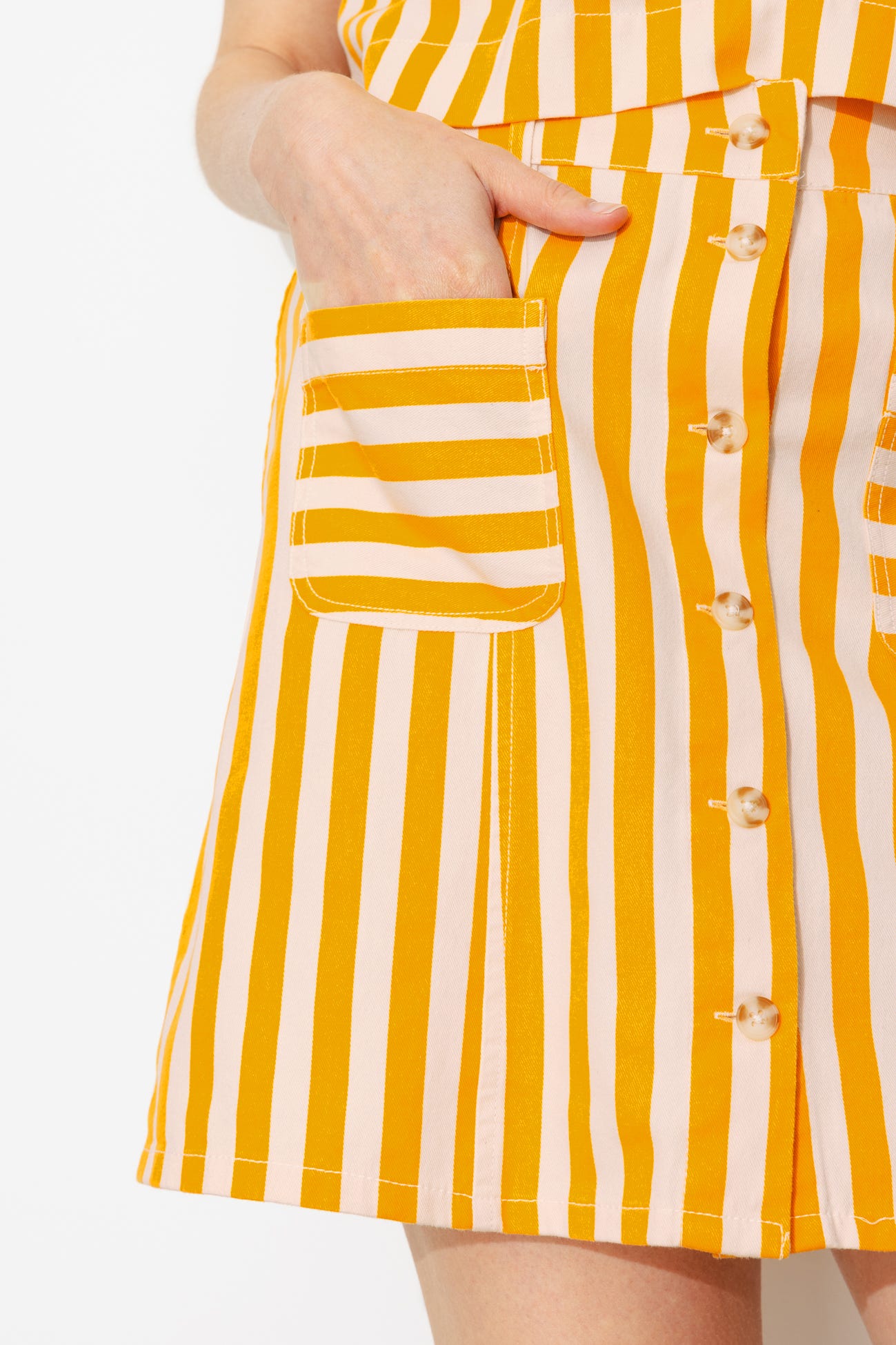 Short striped skirt