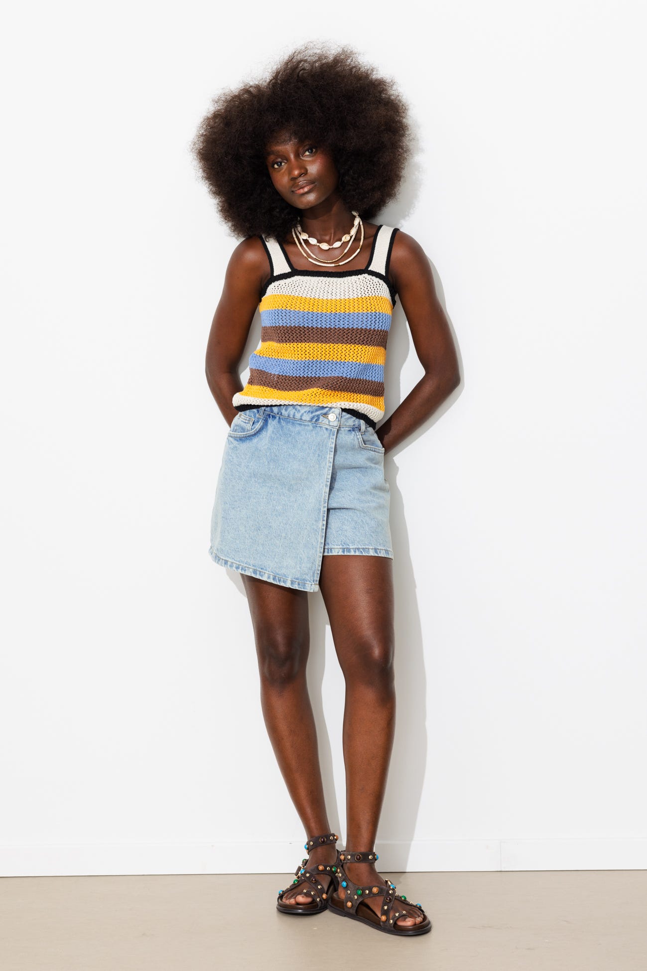 Mini jupe-short en jean Femme