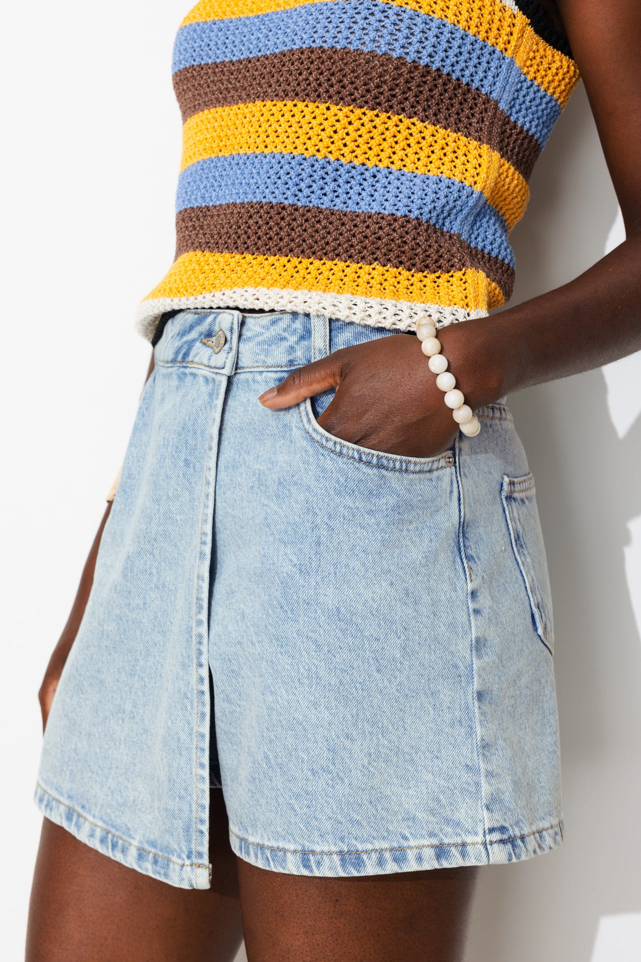 Mini jupe-short en jean Femme