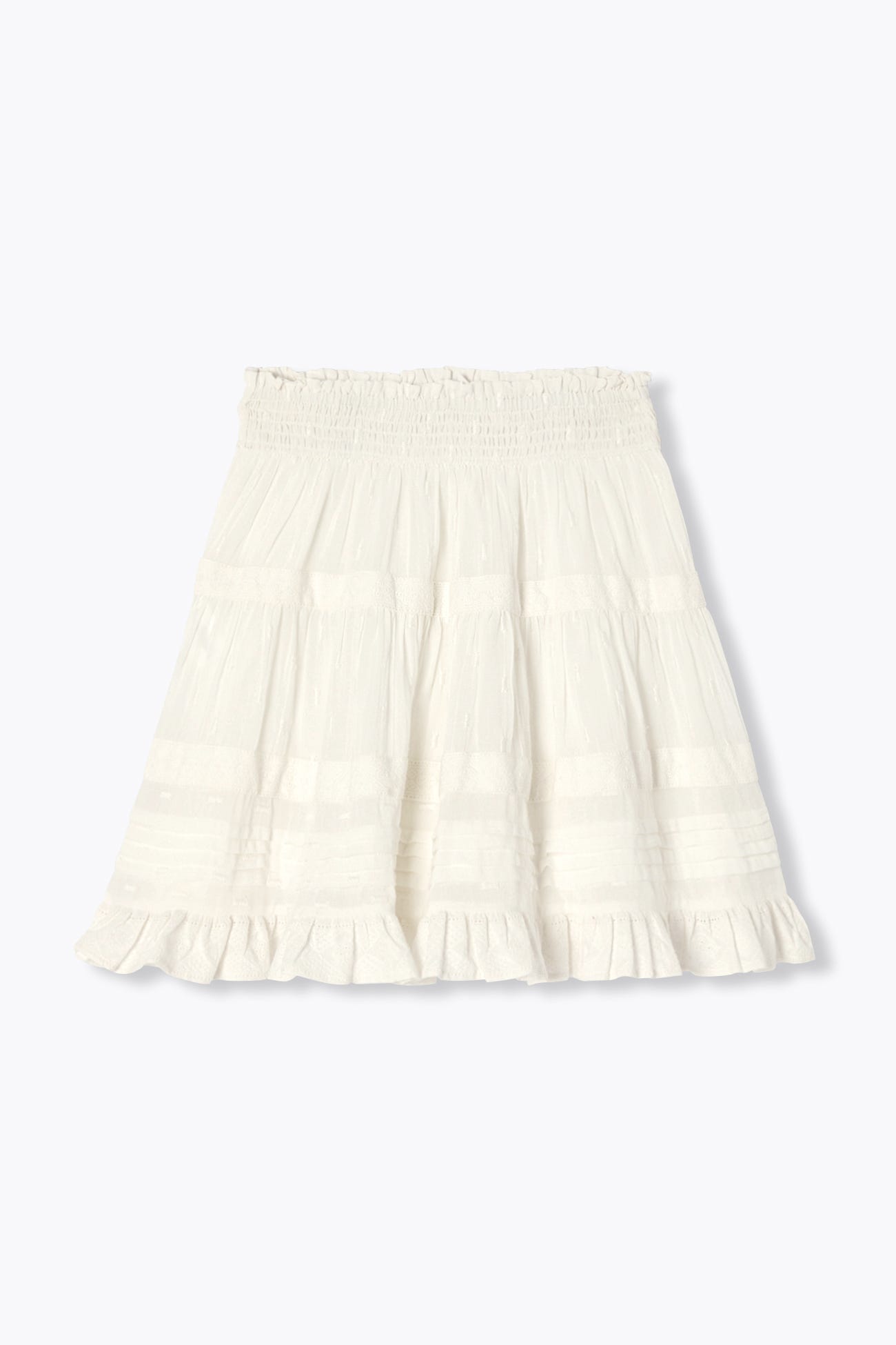 Falda corta con volante