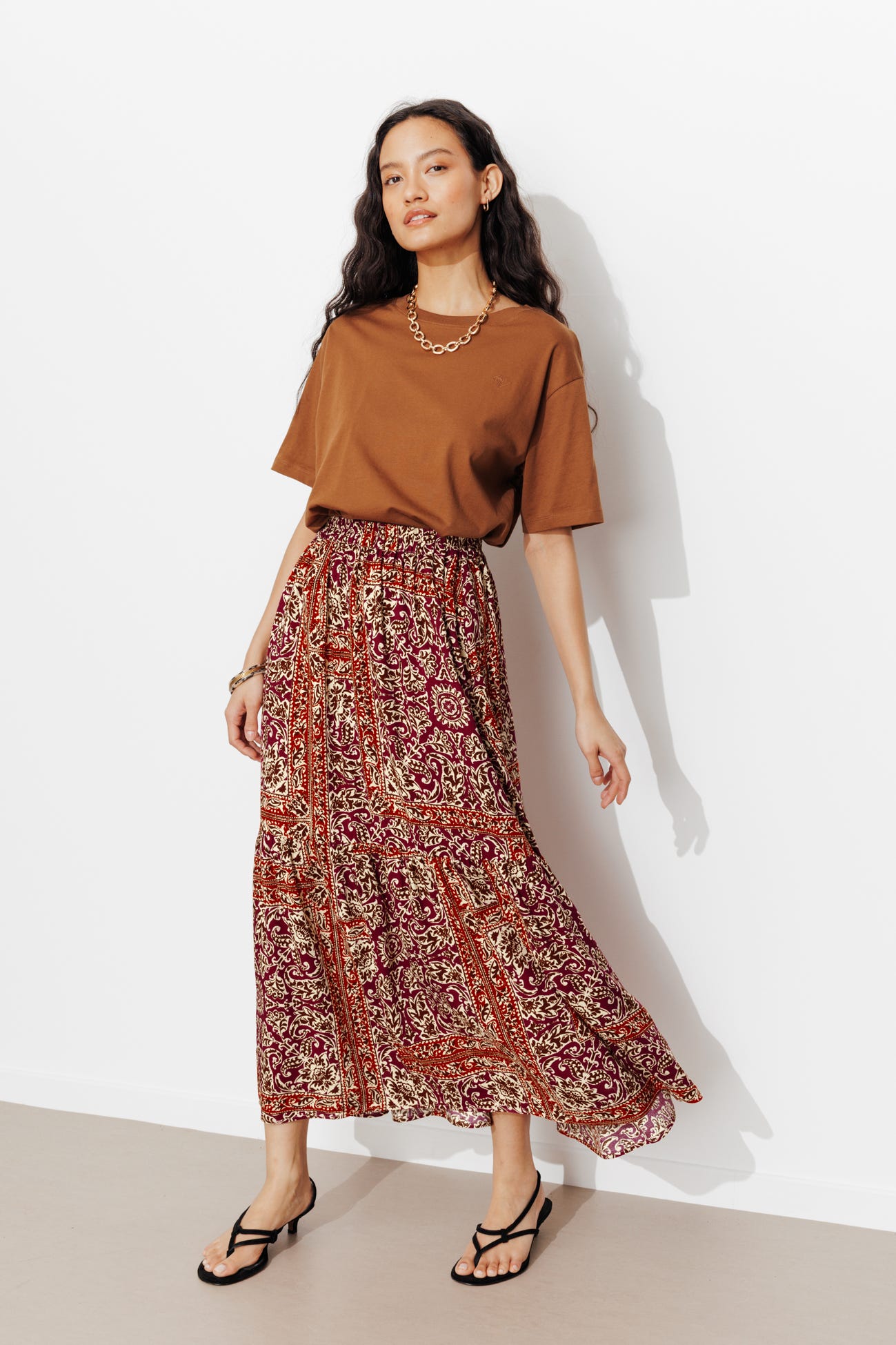 Flared patterned skirt