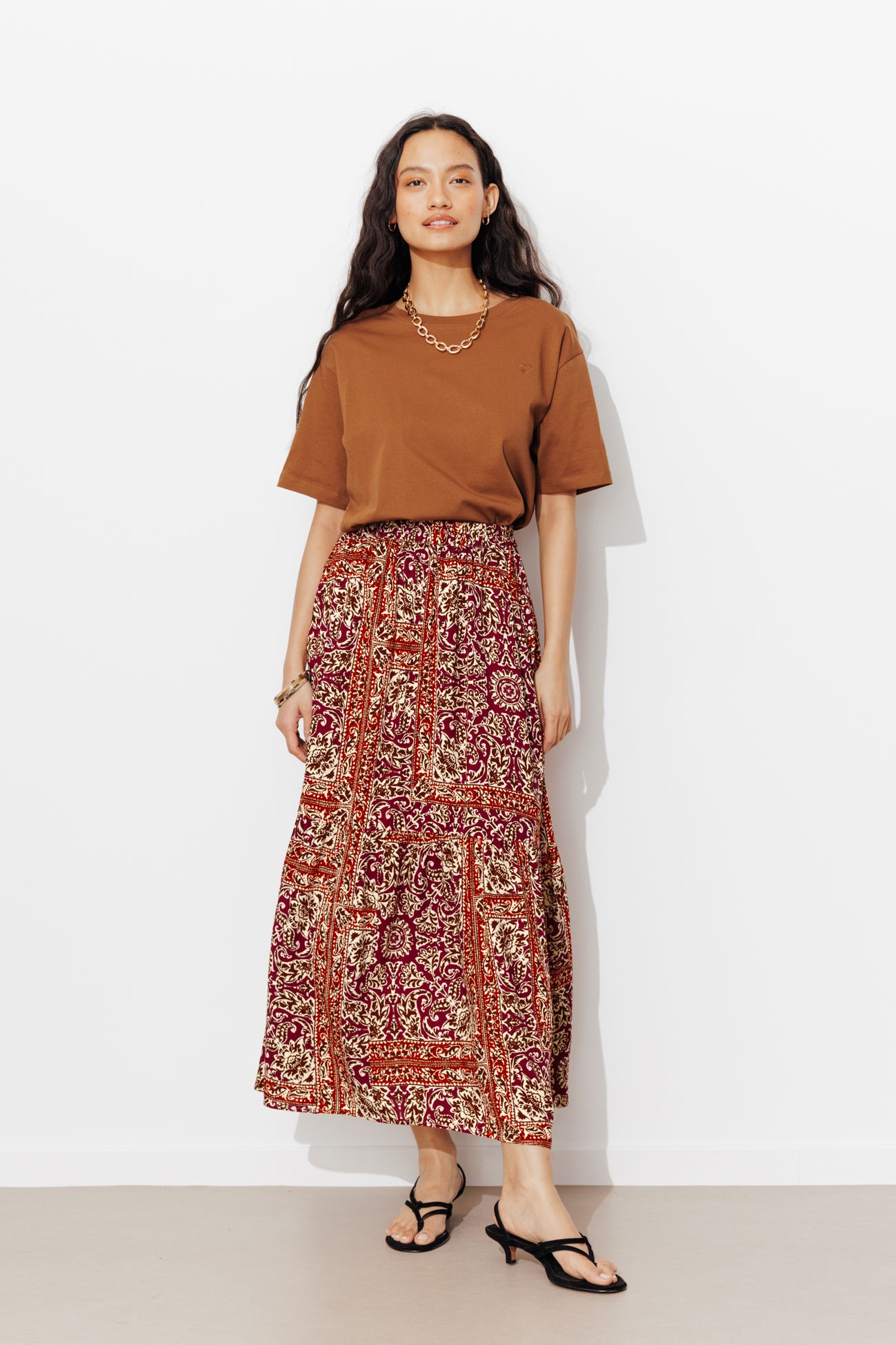 Flared patterned skirt