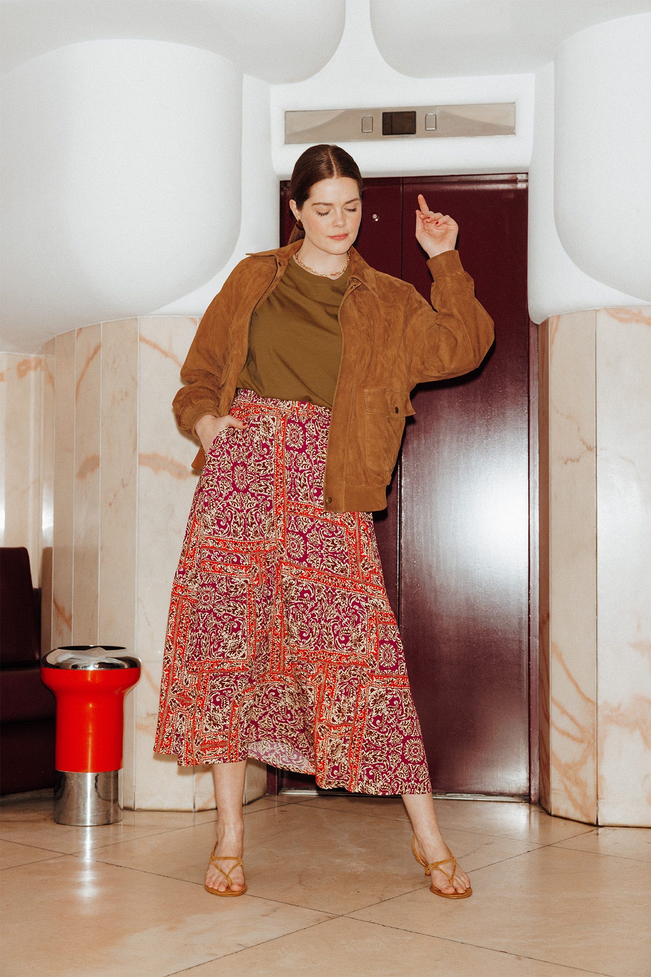 Flared patterned skirt