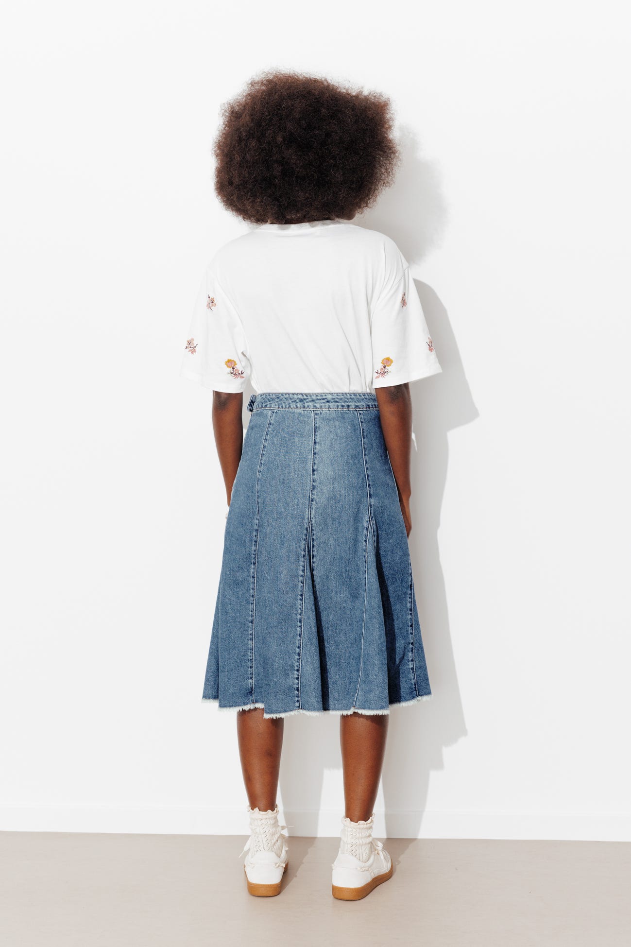 Jupe midi en jean Femme