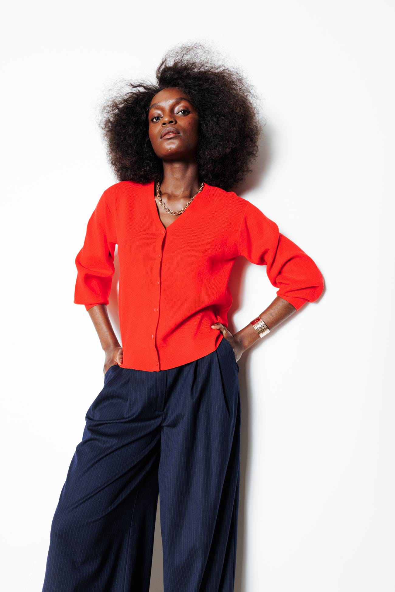 Pull-cardigan recto-verso