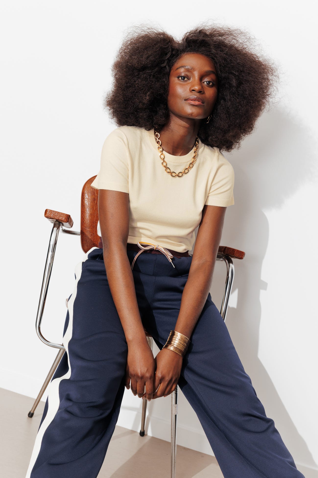 Pull fin manches courtes Femme