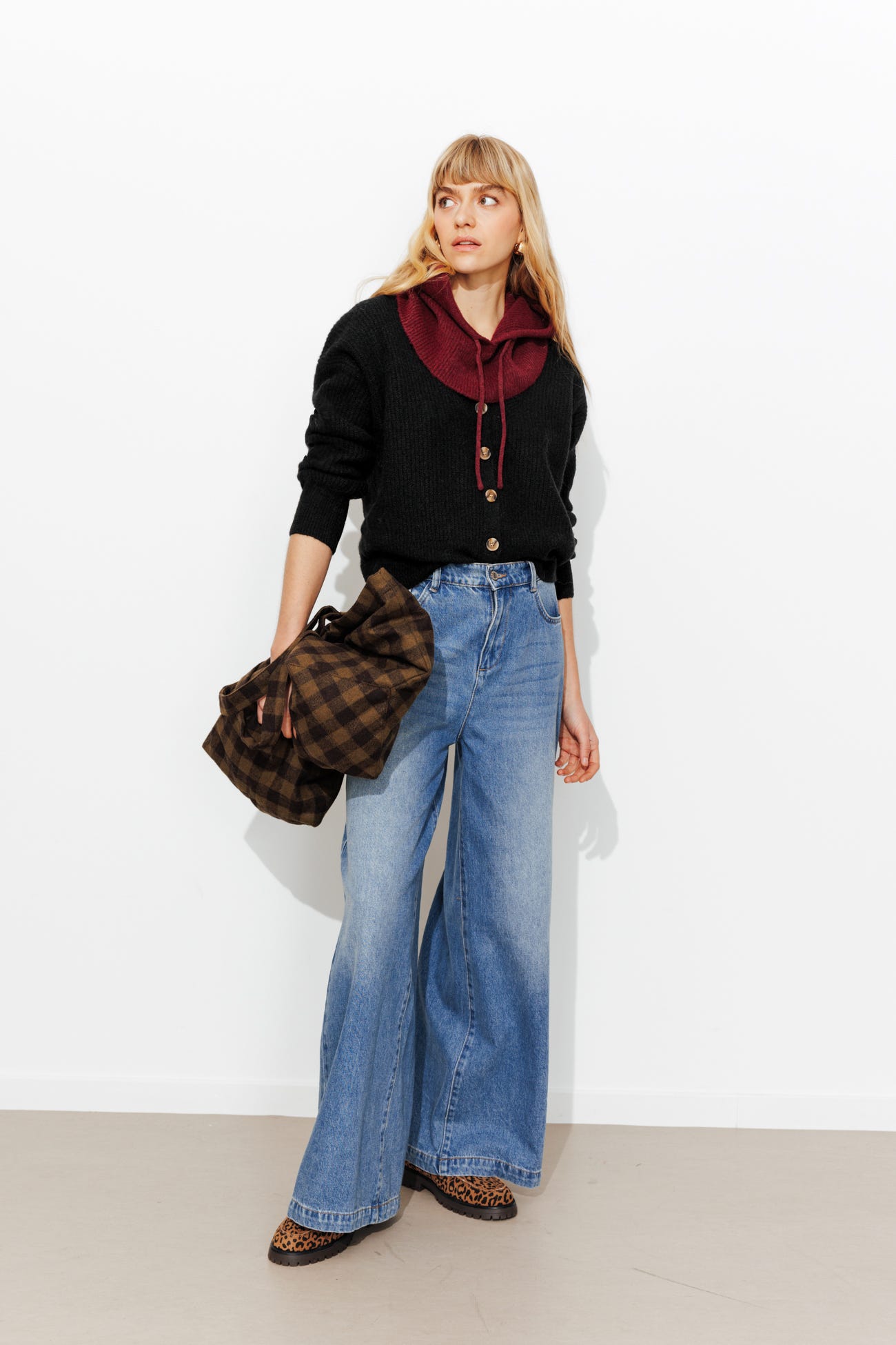 Pullover-Cardigan fronte/retro