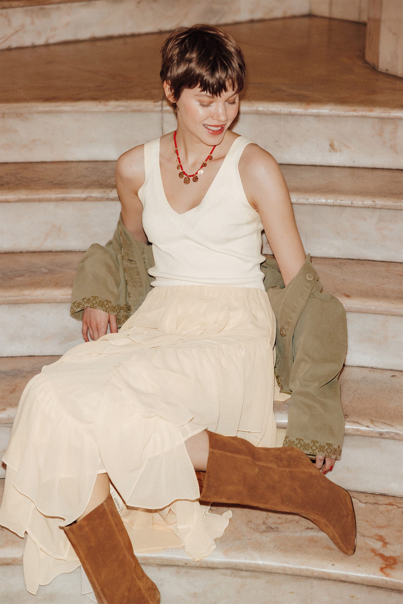 Débardeur en maille côtelée