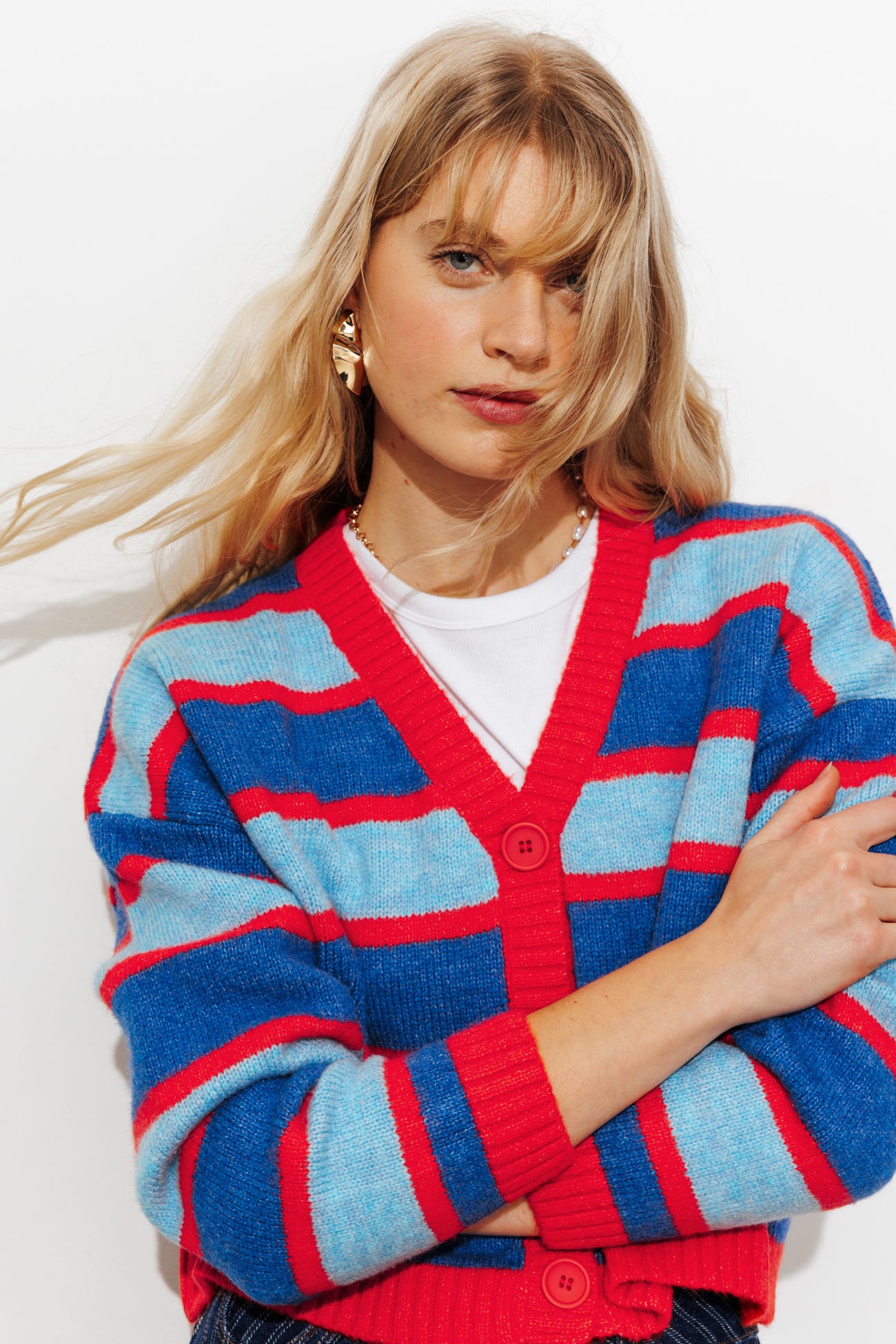 Cárdigan corto de rayas