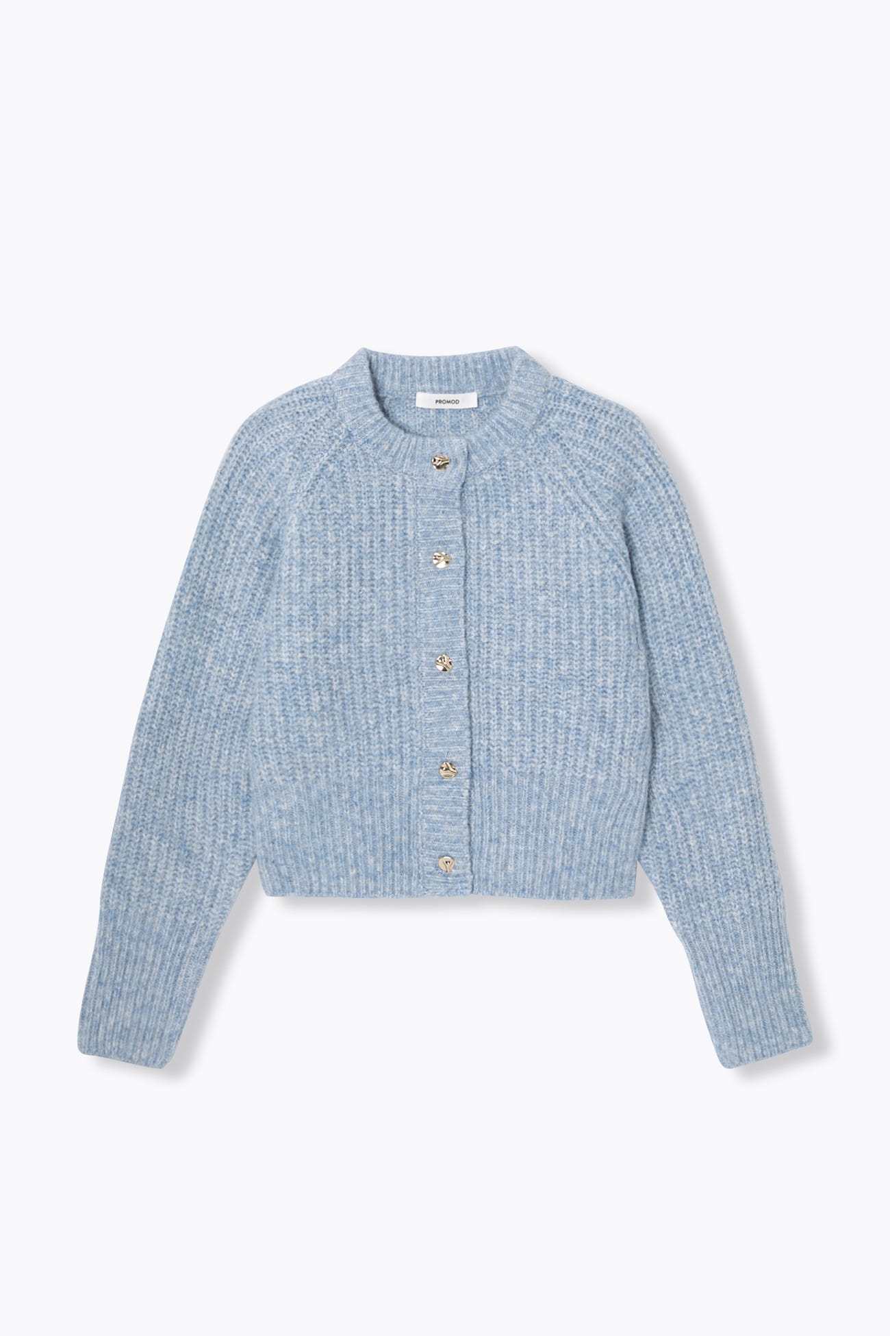 Cárdigan canalé cuello redondo